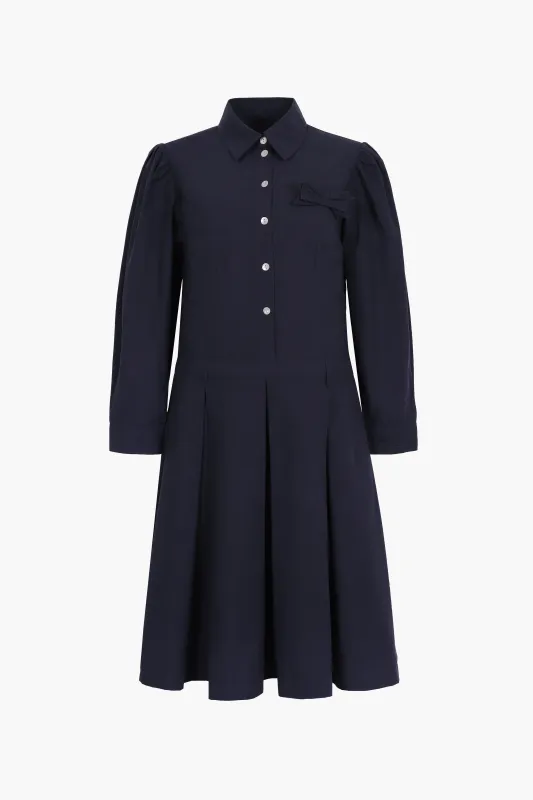 MURRAY DRESS IN DARK NAVY made by Sandy Liang