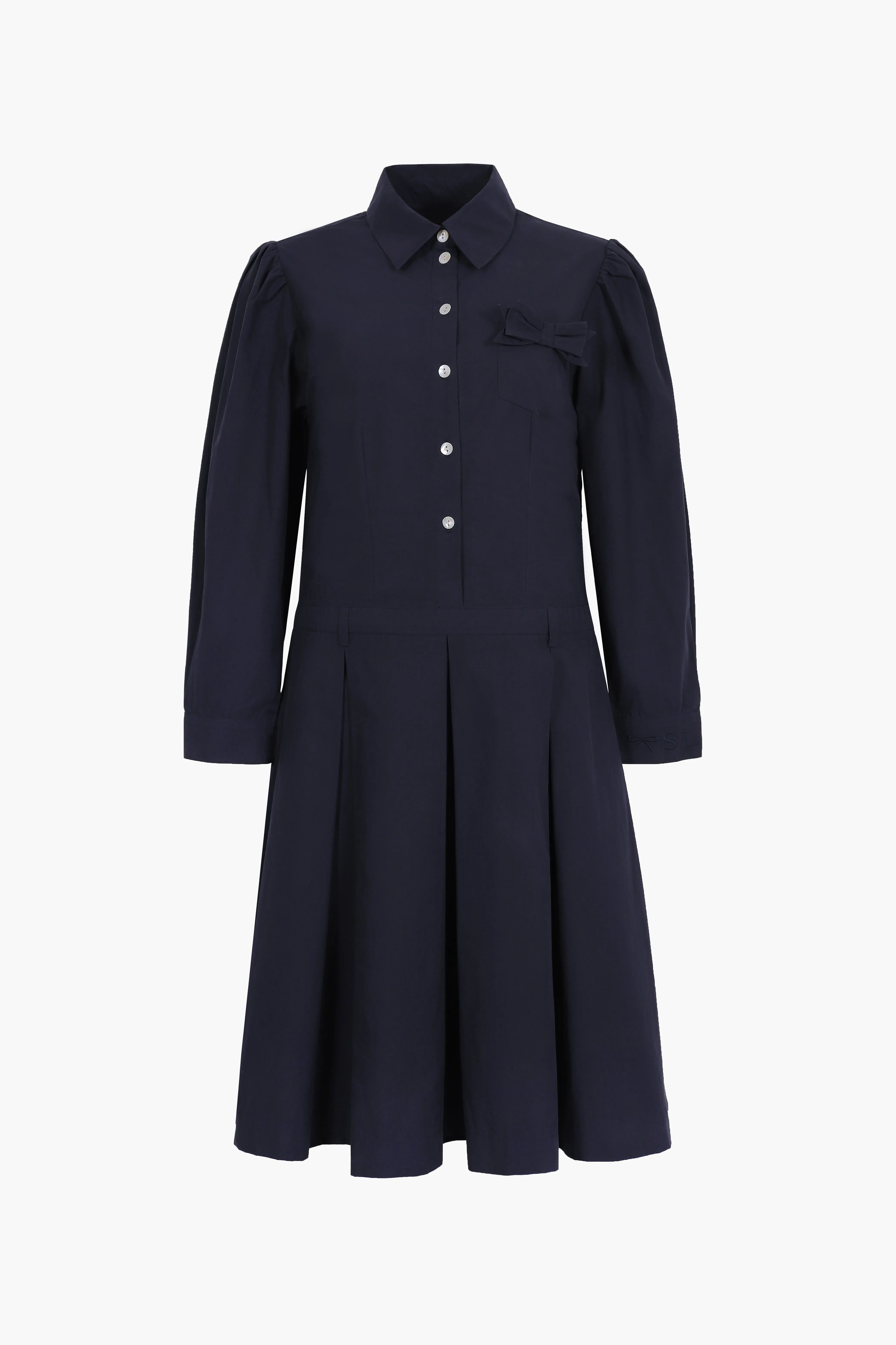 MURRAY DRESS IN DARK NAVY sold by Sandy Liang