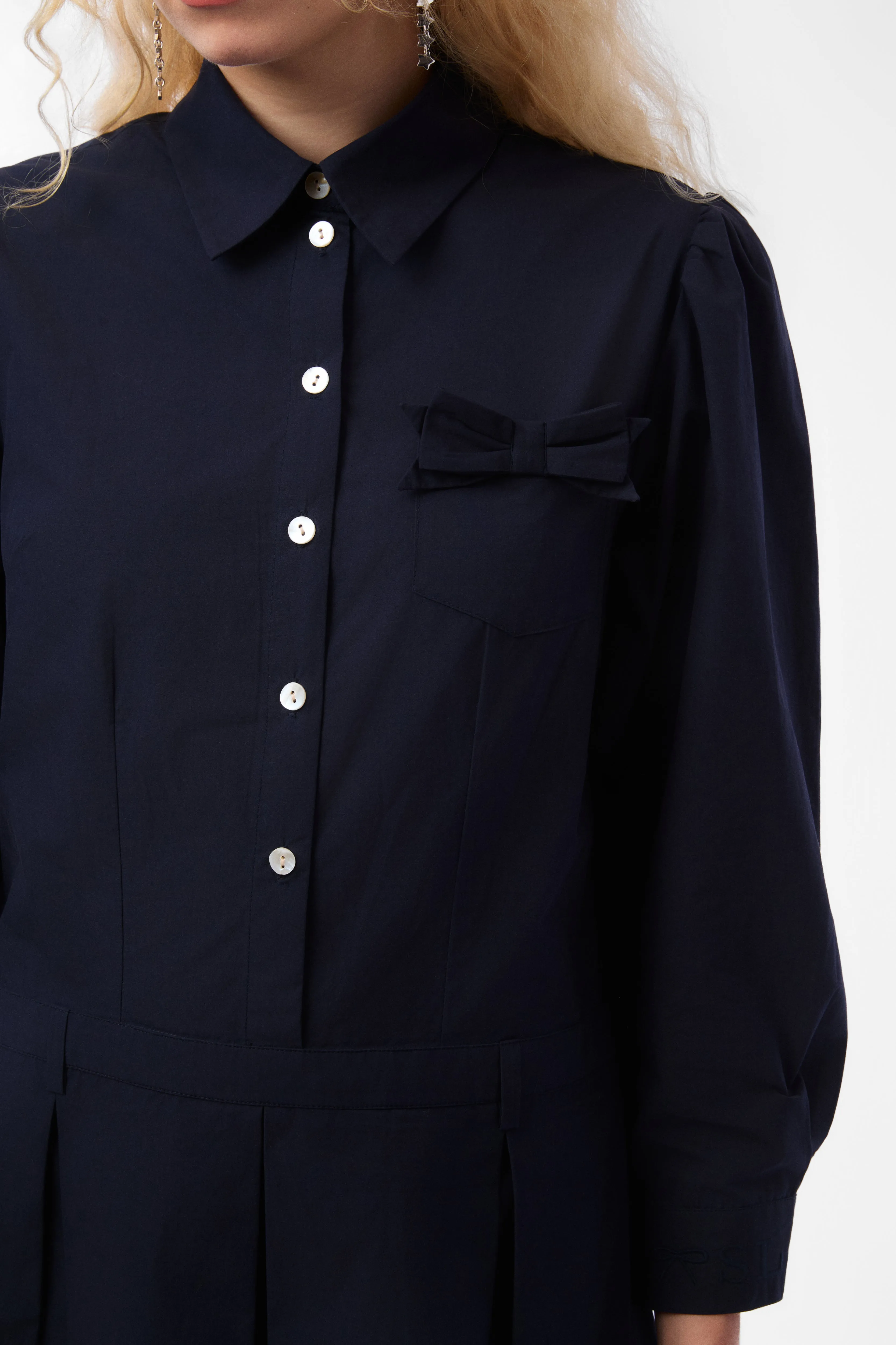 MURRAY DRESS IN DARK NAVY sold by Sandy Liang product image thumbnail 4