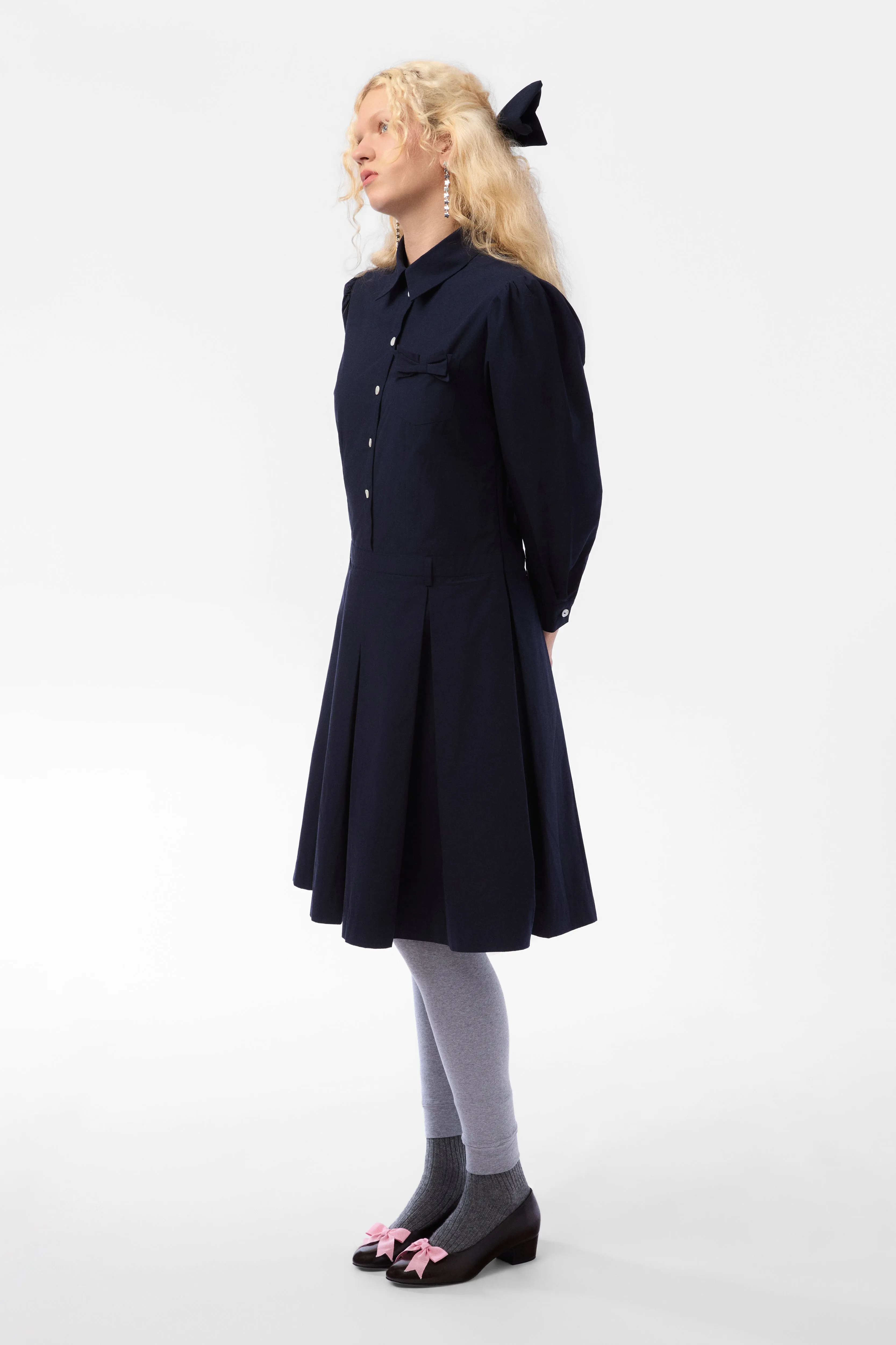 MURRAY DRESS IN DARK NAVY sold by Sandy Liang product image thumbnail 3