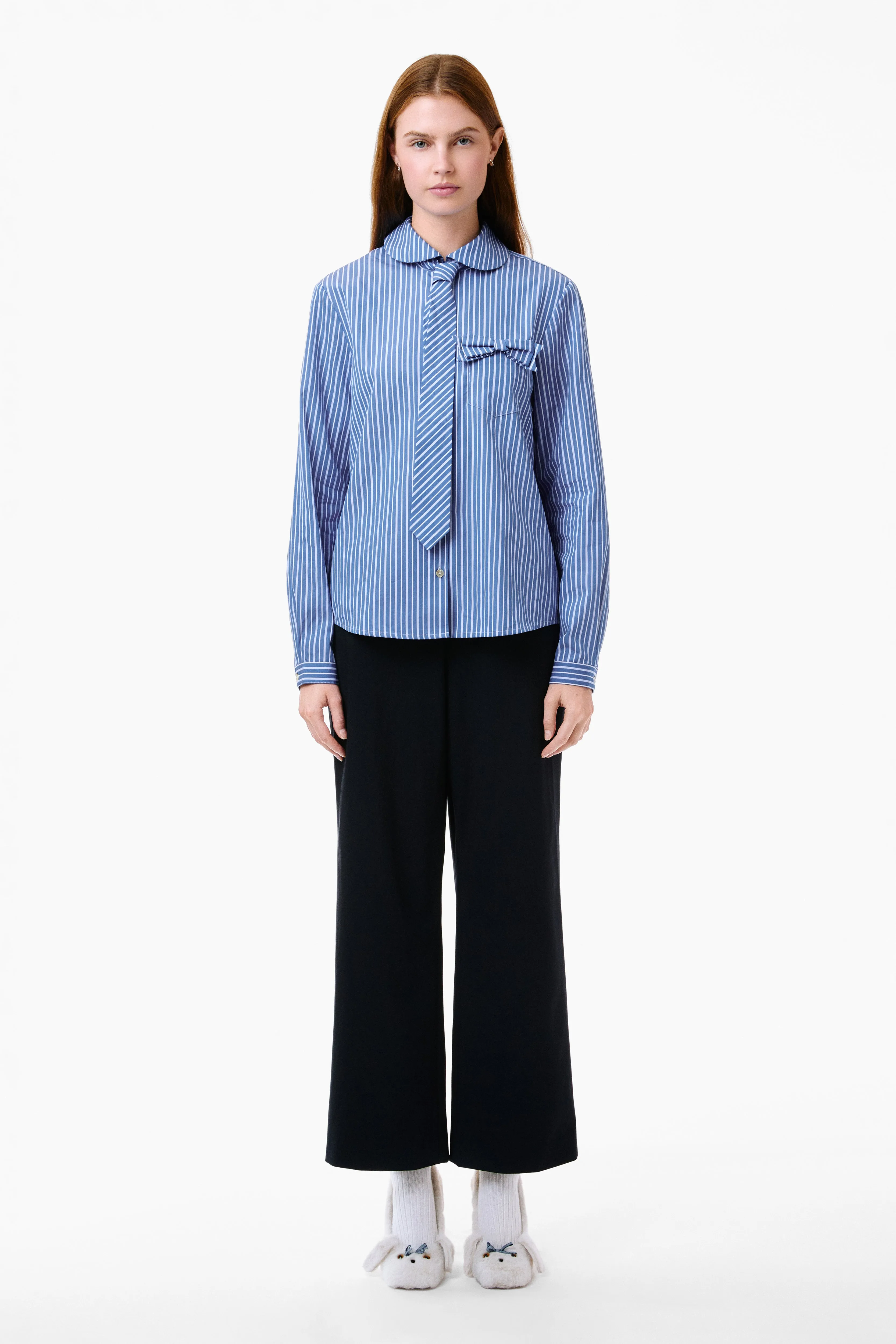 MAMAN PANTS IN NAVY sold by Sandy Liang product image thumbnail 2