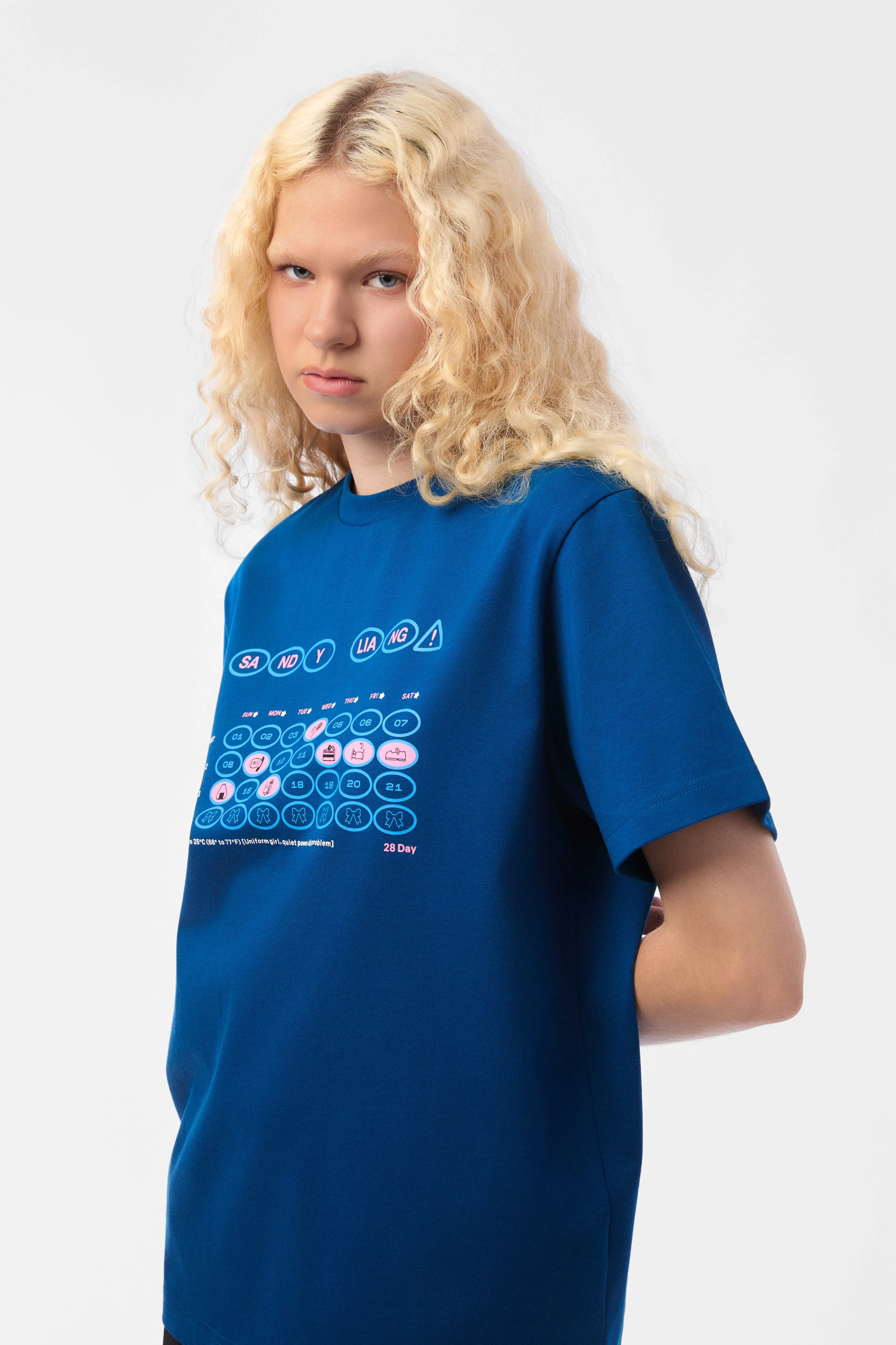 CALENDAR BOXY TEE IN OCEAN sold by Sandy Liang product image thumbnail 2