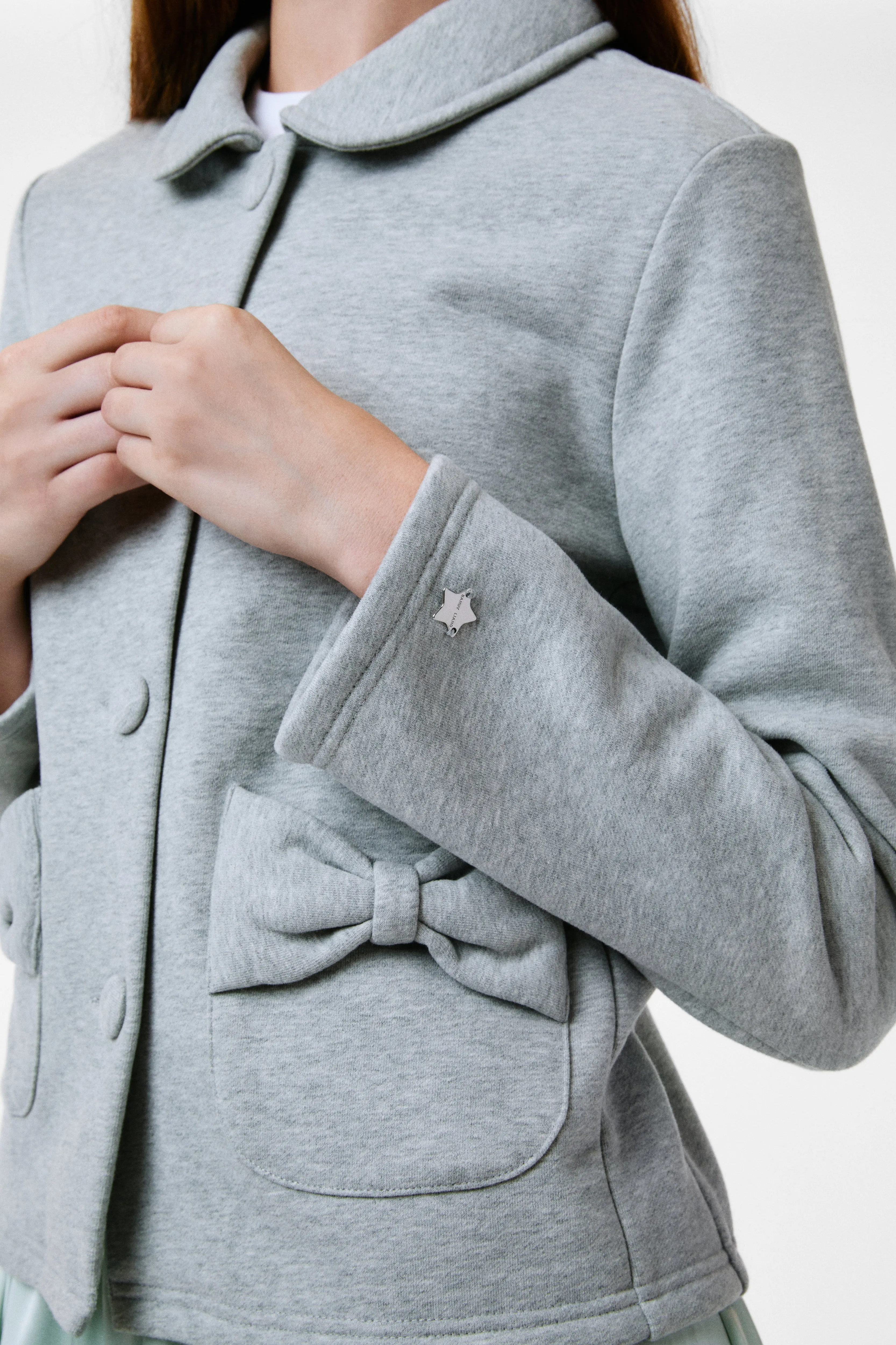 KNOLL JACKET IN HEATHER GREY sold by Sandy Liang product image thumbnail 4