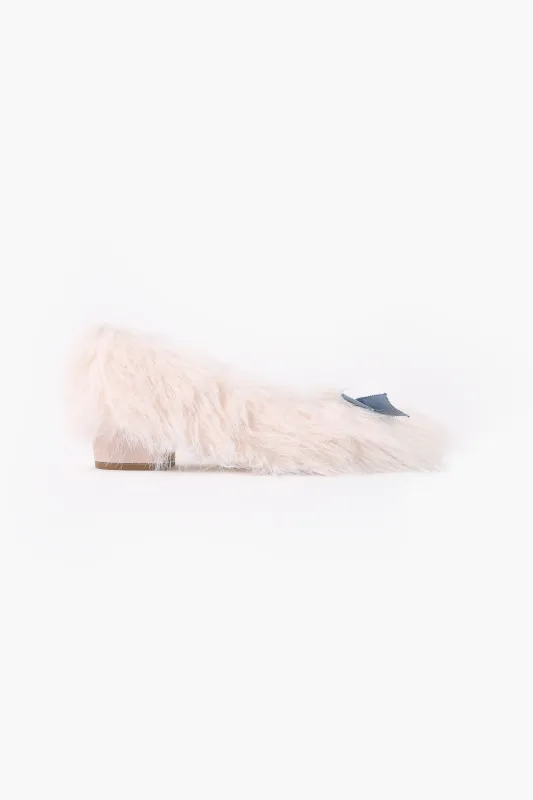 FURRY SLIPPER PUMP 40 IN PALE PINK made by Sandy Liang