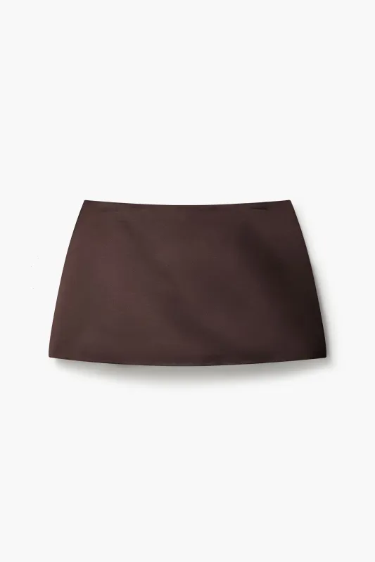 JUICE SKIRT IN BRUNETTE SATIN made by Sandy Liang