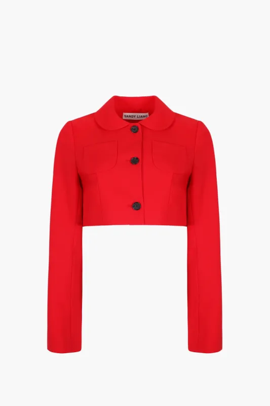 ENNIS JACKET IN RED made by Sandy Liang