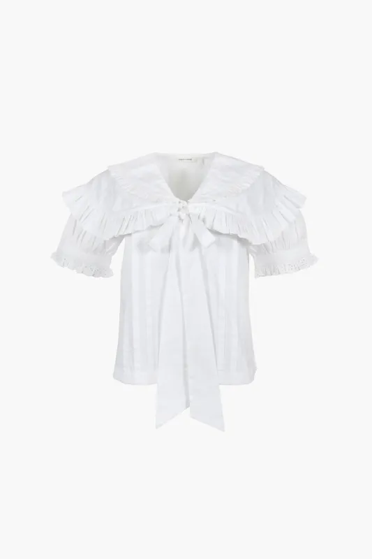 GUAGUA TOP IN WHITE sold by Sandy Liang