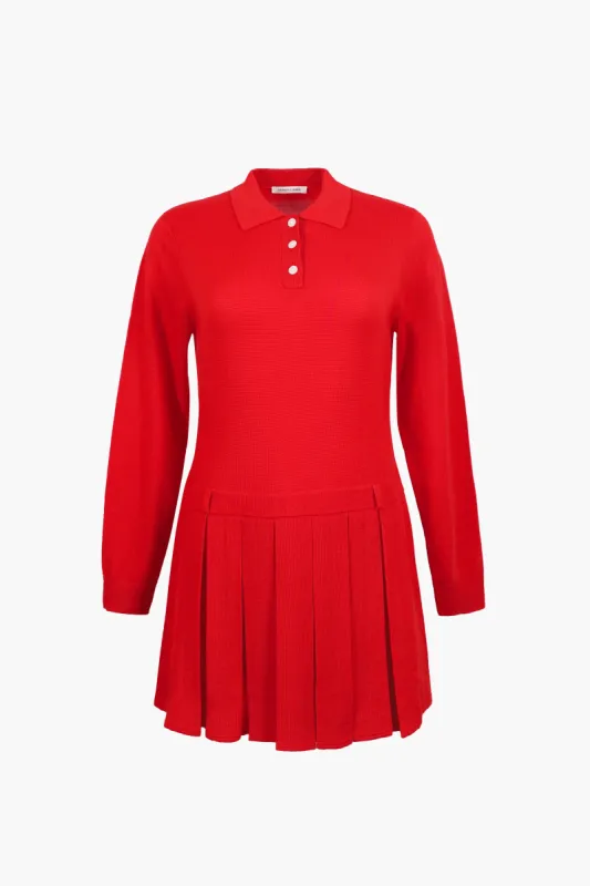 HAGUE SWEATER DRESS IN RED sold by Sandy Liang