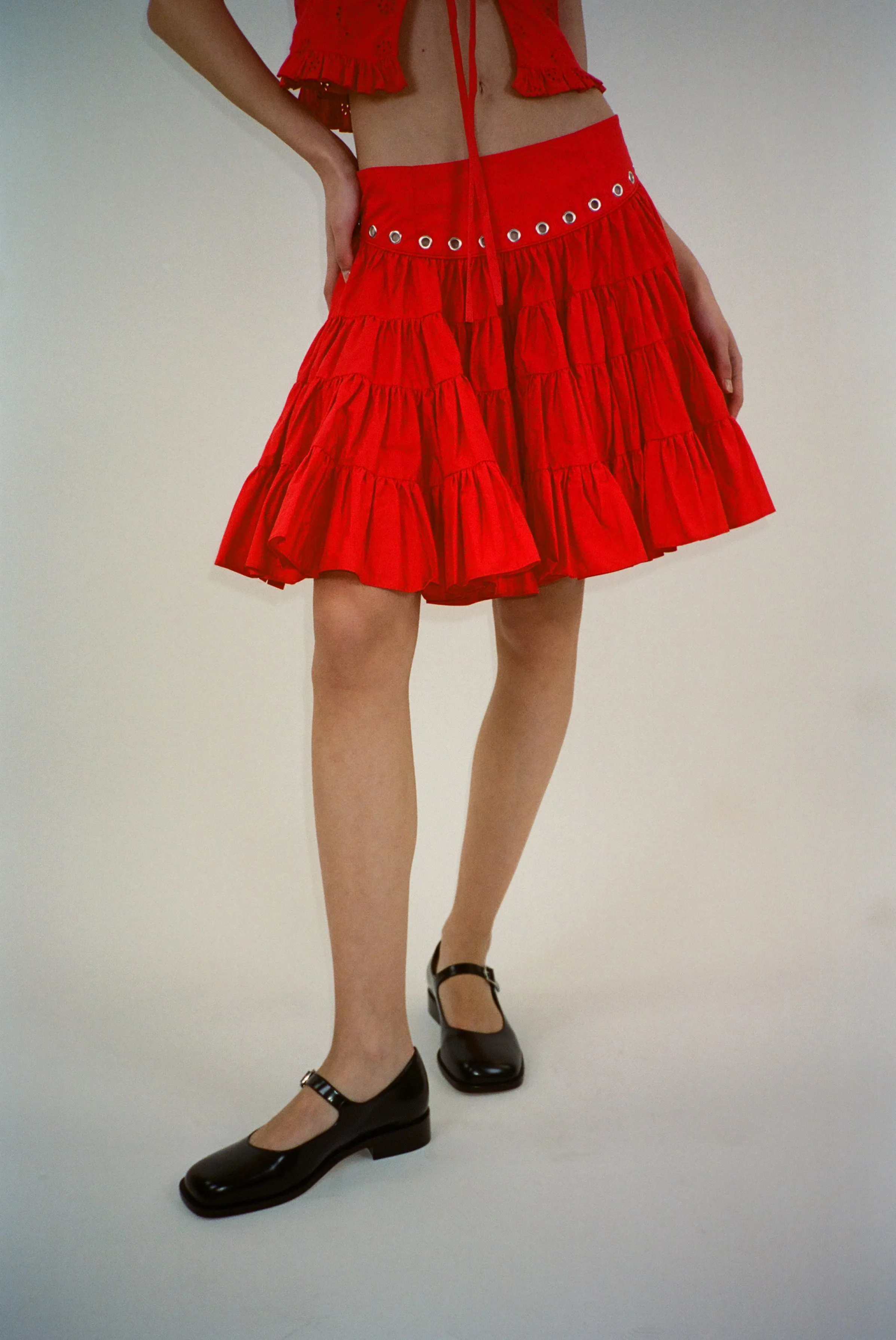 CHUMI SKIRT IN RED sold by Sandy Liang product image thumbnail 3