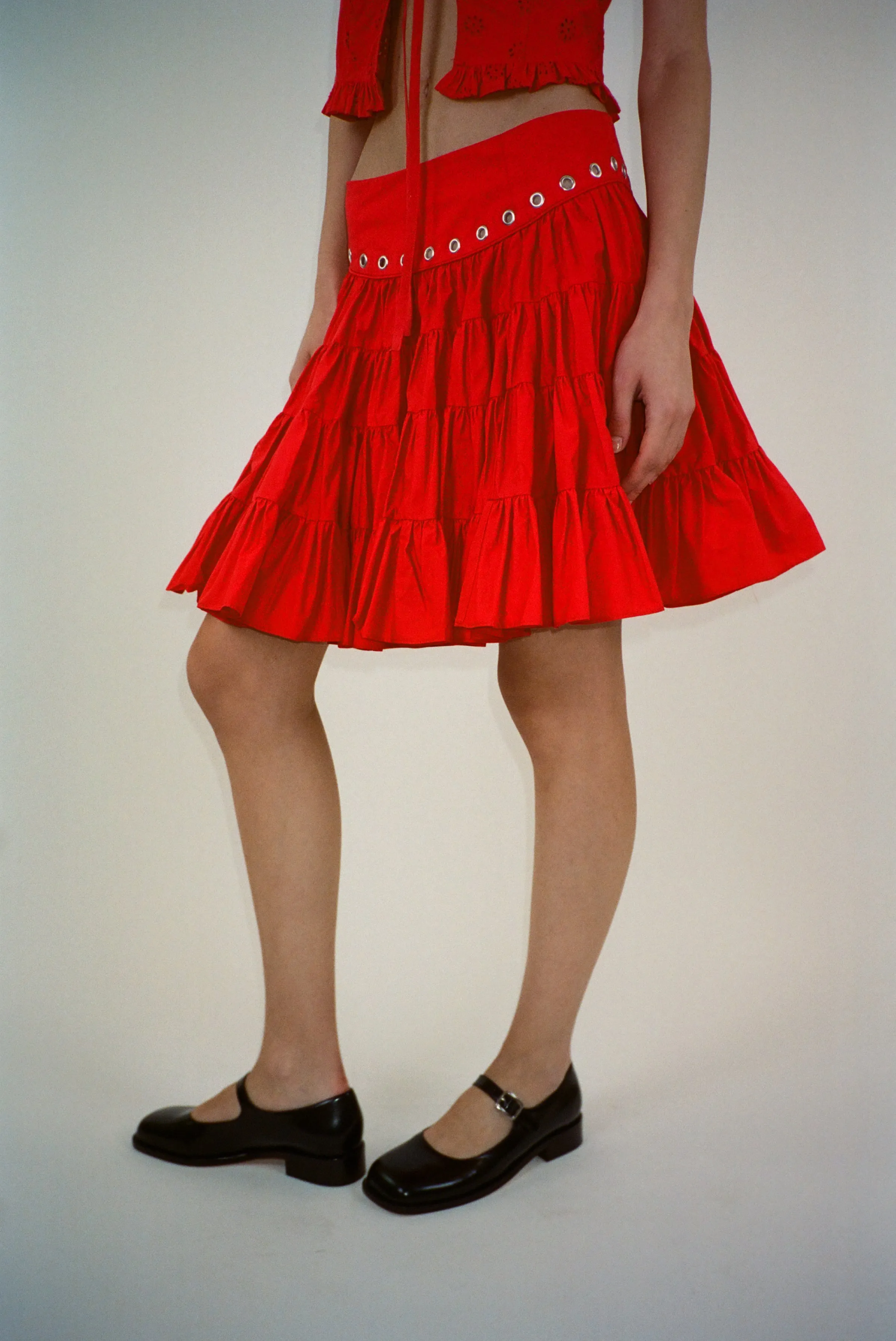 CHUMI SKIRT IN RED sold by Sandy Liang product image thumbnail 4