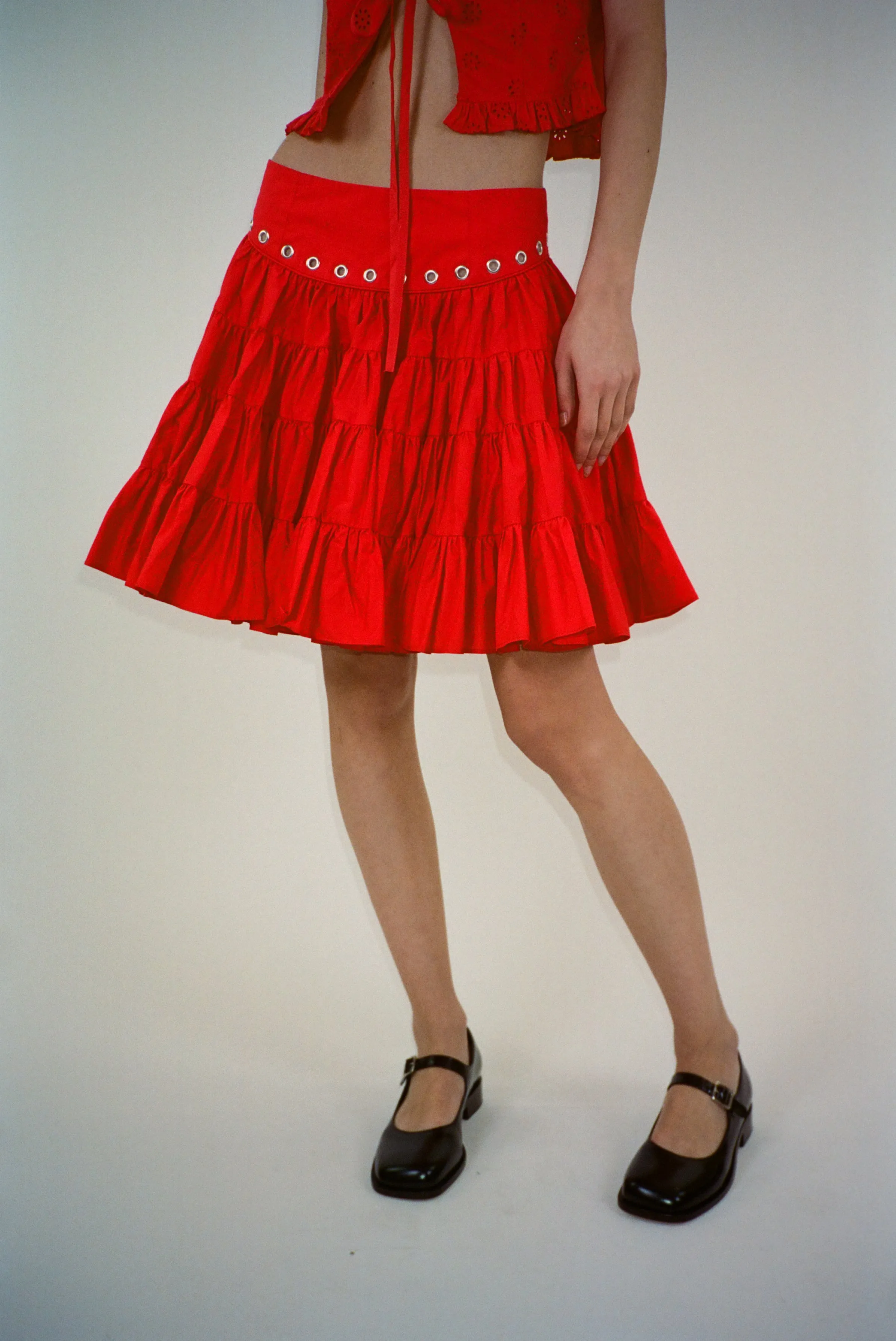 CHUMI SKIRT IN RED sold by Sandy Liang product image thumbnail 2