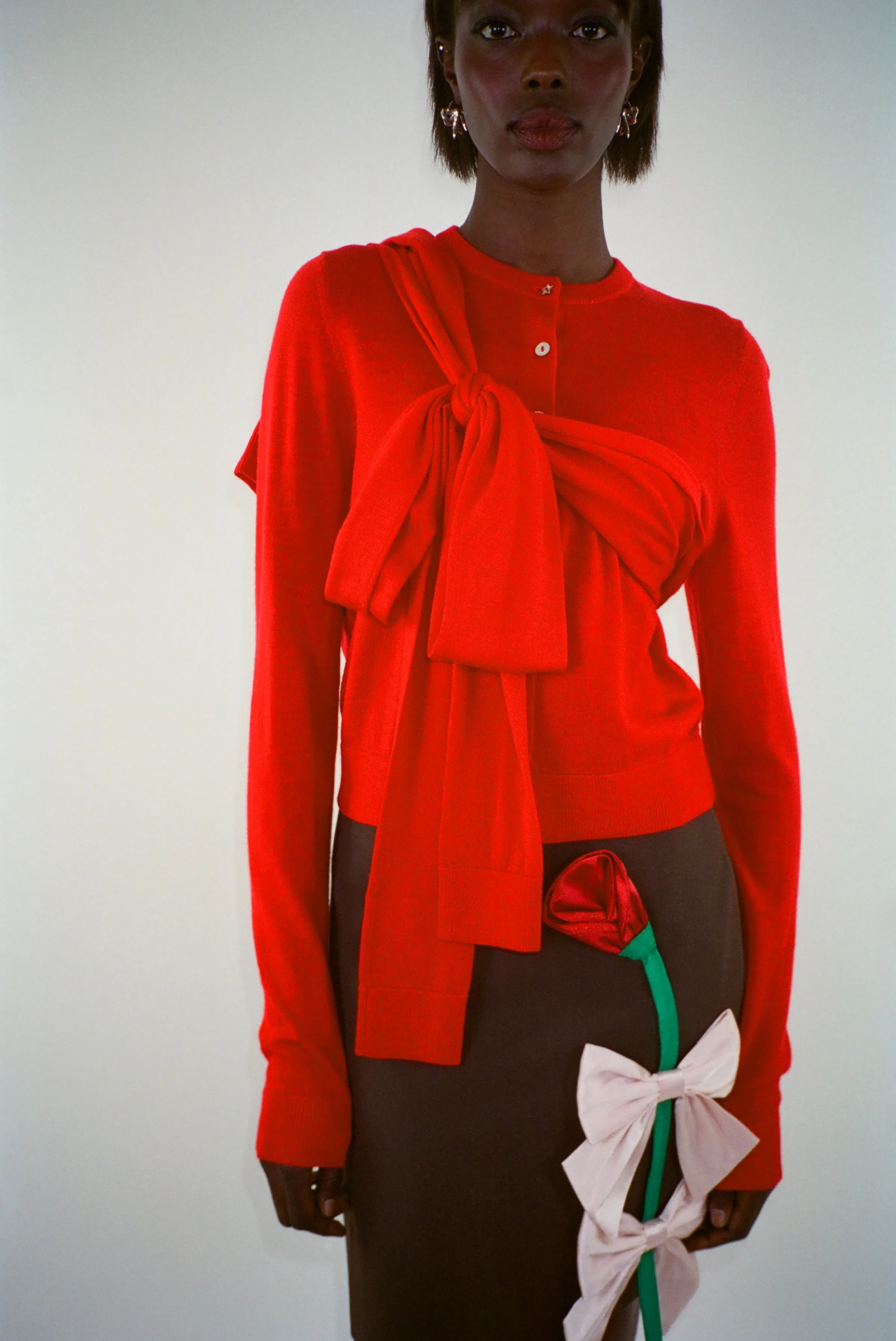 HERMIT CARDIGAN IN RED sold by Sandy Liang product image thumbnail 4