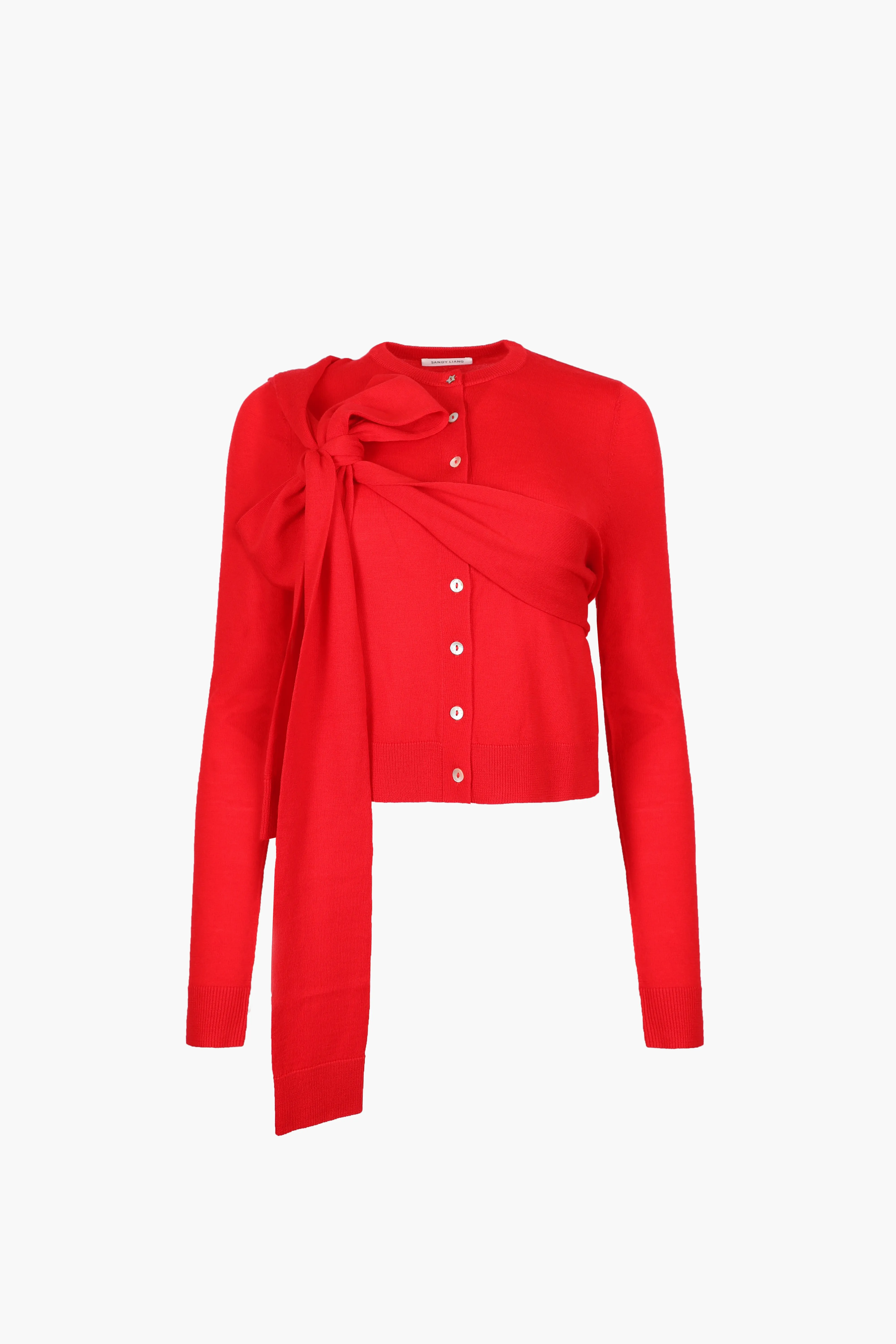 HERMIT CARDIGAN IN RED sold by Sandy Liang