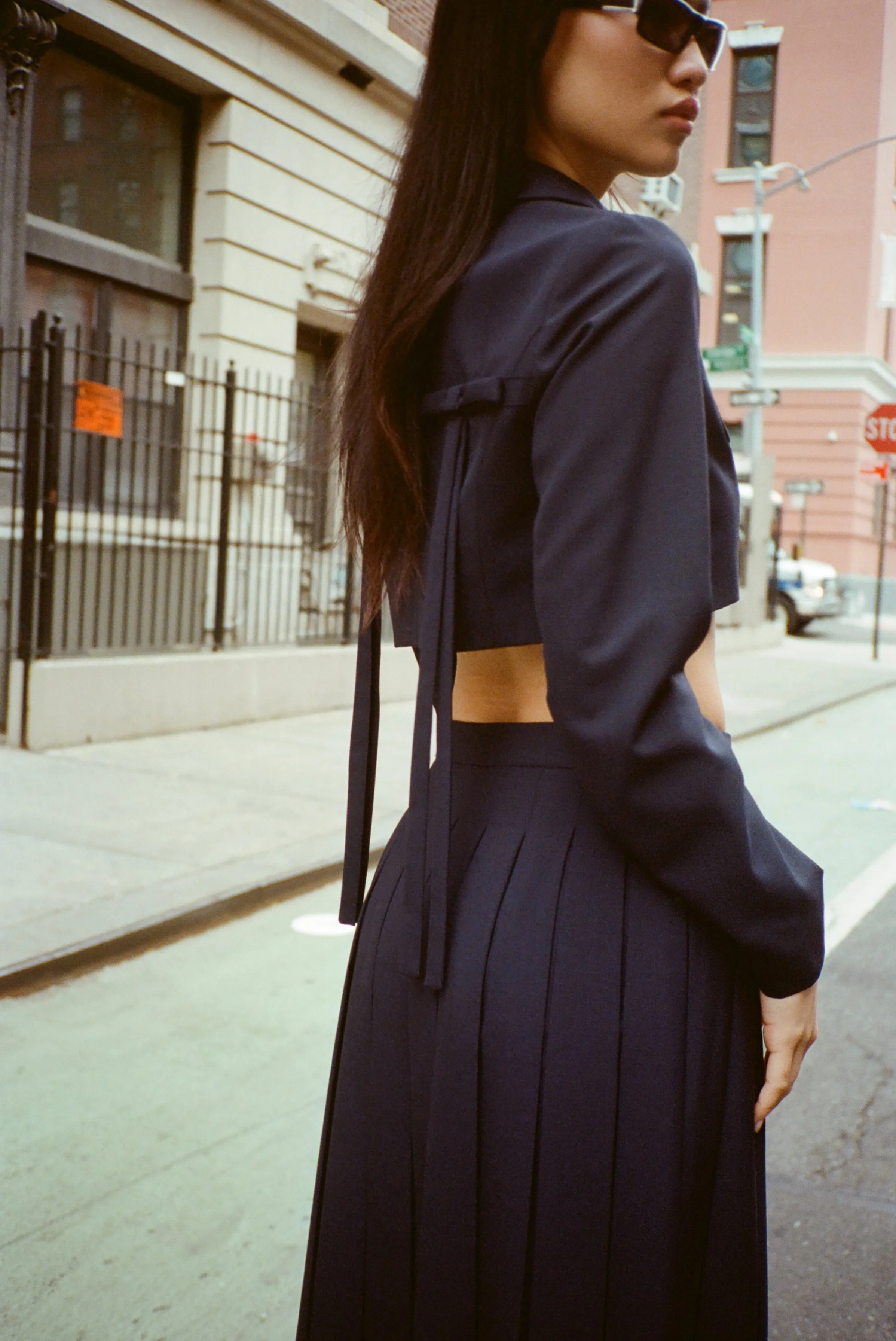 ENNIS JACKET IN DARK NAVY sold by Sandy Liang product image thumbnail 3