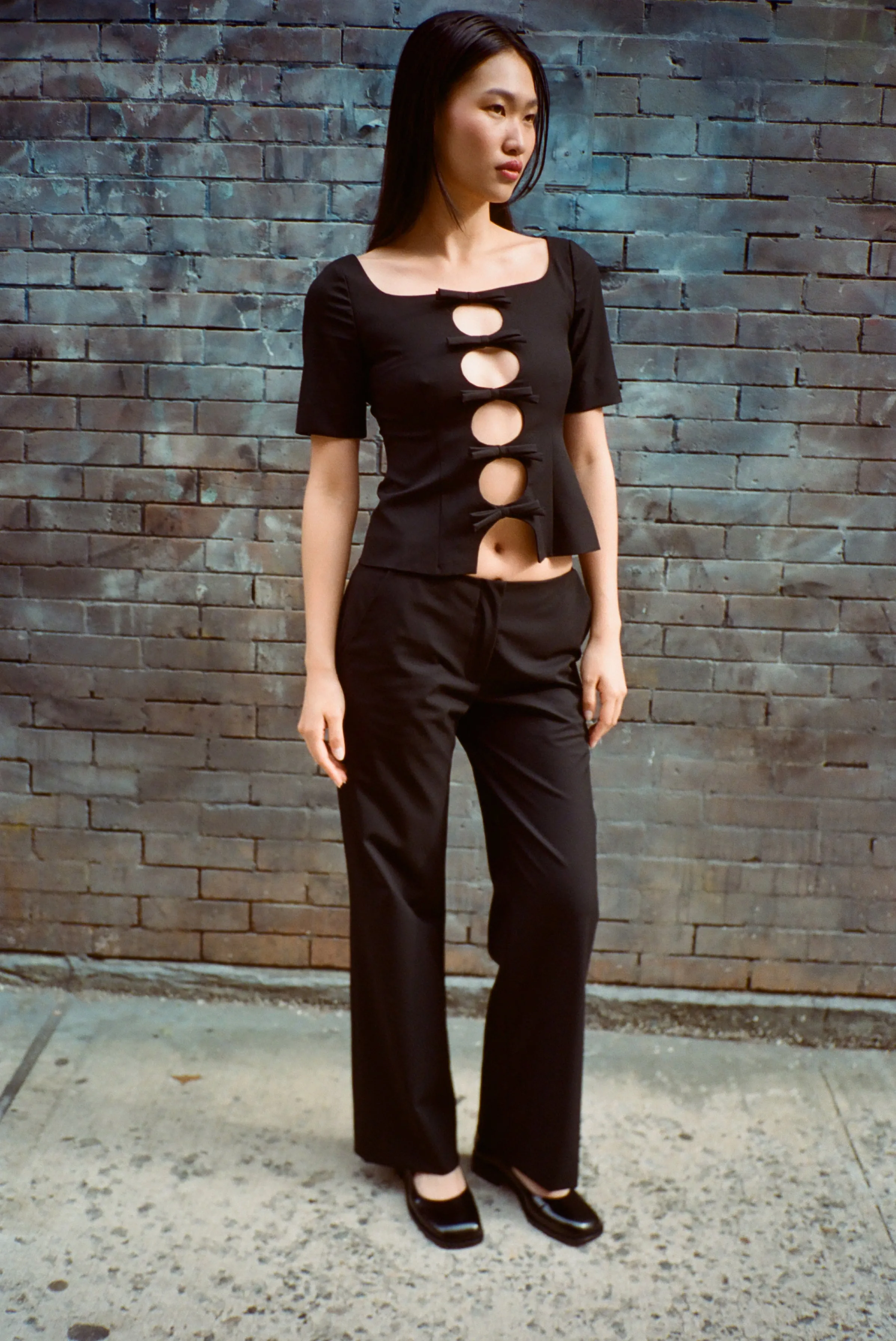 RIDE PANT IN BLACK sold by Sandy Liang product image thumbnail 3