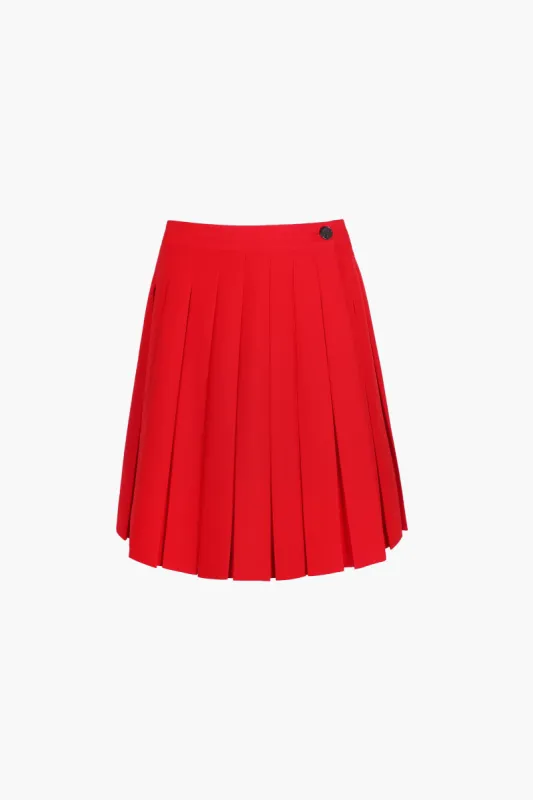 ASTRA SKORT IN RED sold by Sandy Liang