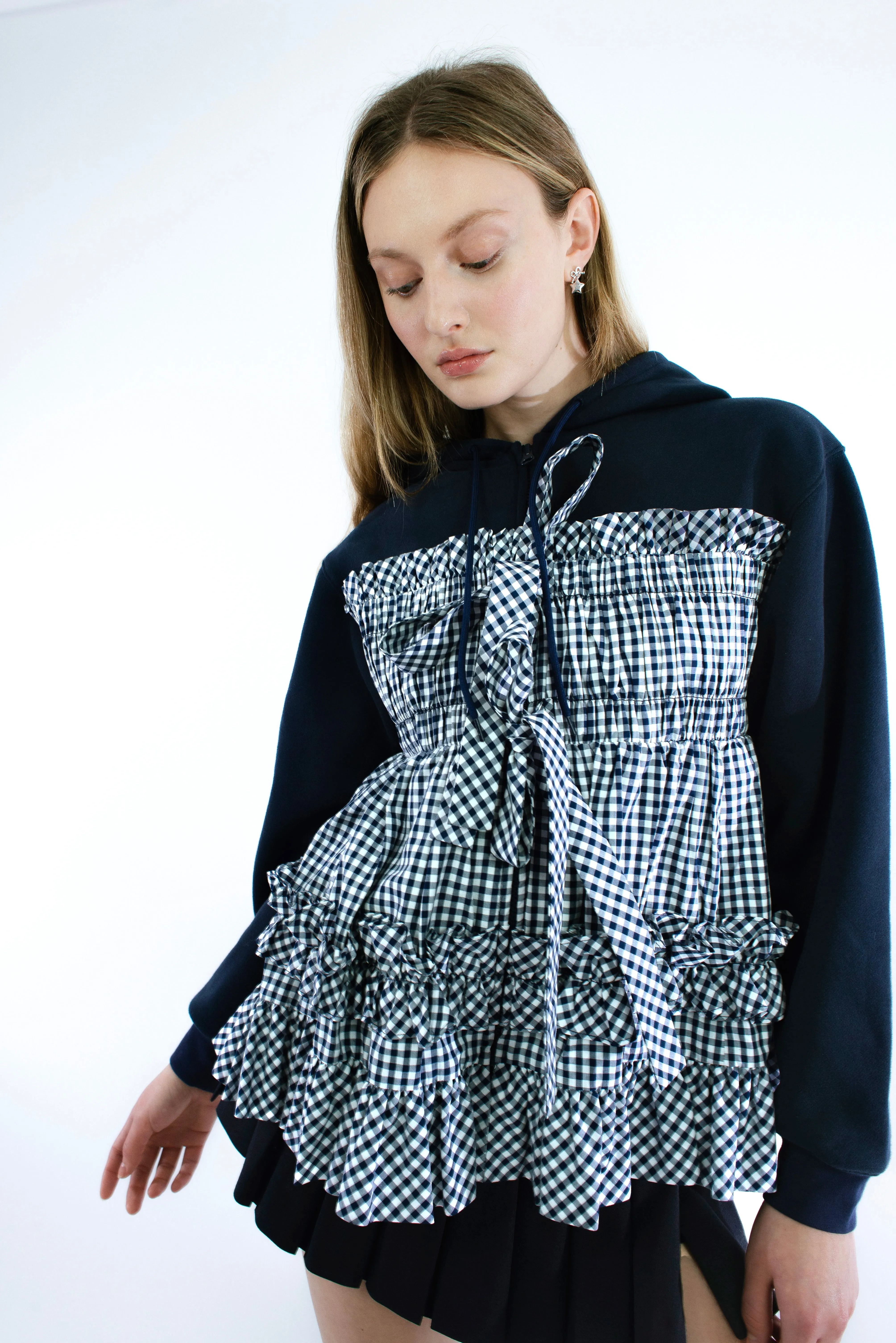 ESTHER HOODIE IN NAVY sold by Sandy Liang product image thumbnail 2