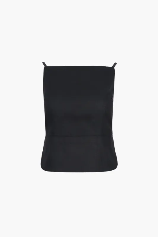 BRANDO TOP IN BLACK made by Sandy Liang
