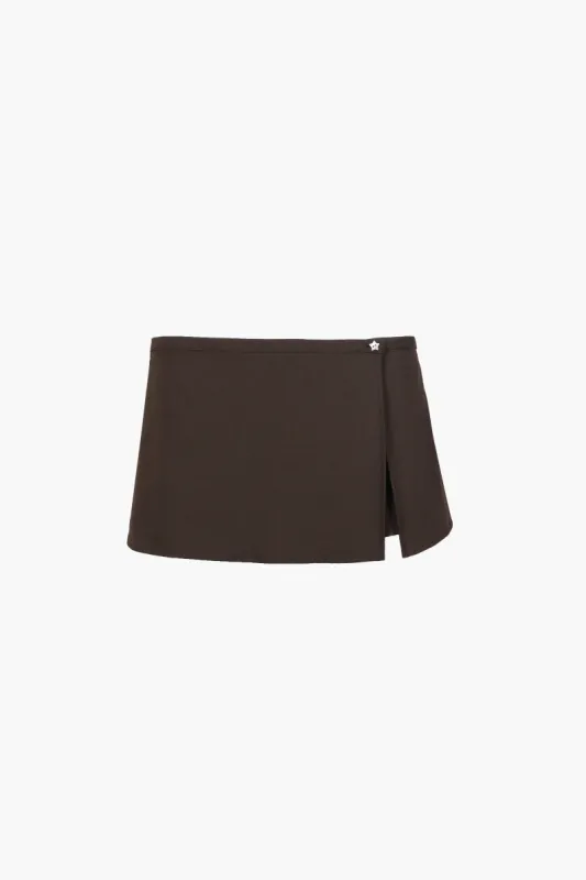GOTO SKORT IN BROWN sold by Sandy Liang