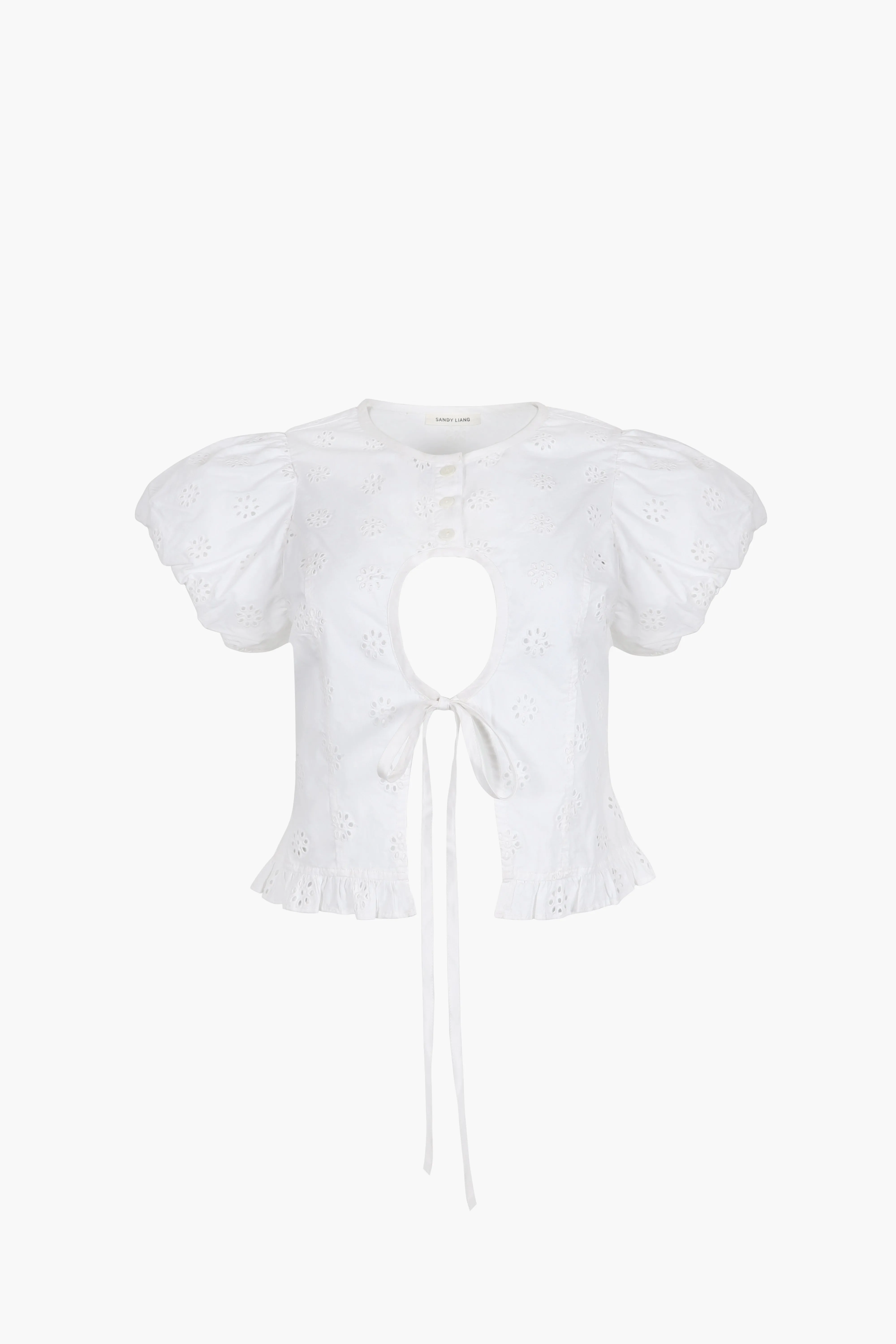 CAMEO TOP IN WHITE sold by Sandy Liang