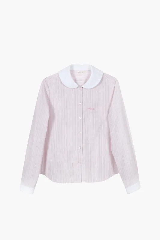 WILBUR TOP IN PINK STRIPE sold by Sandy Liang