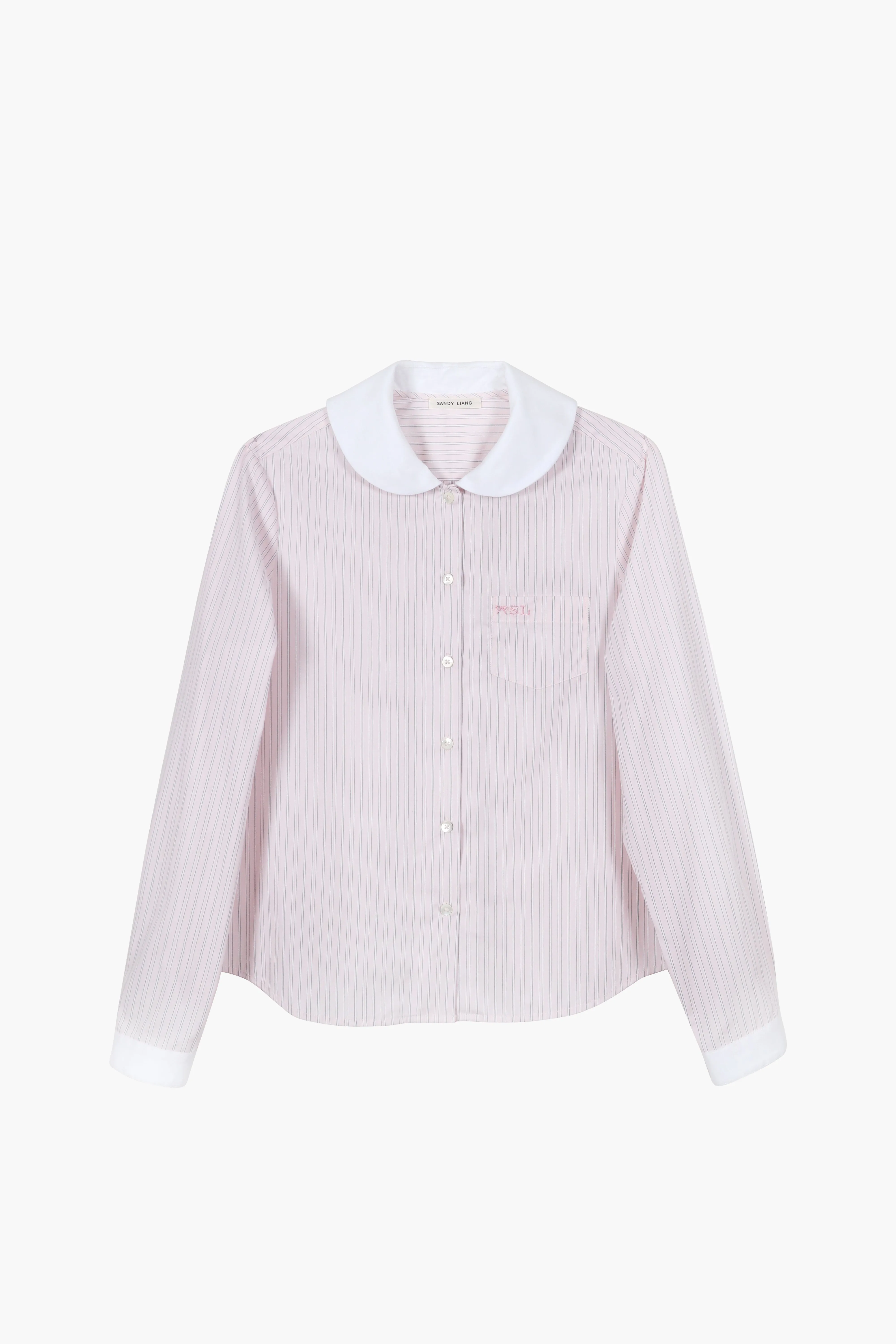 WILBUR TOP IN PINK STRIPE sold by Sandy Liang