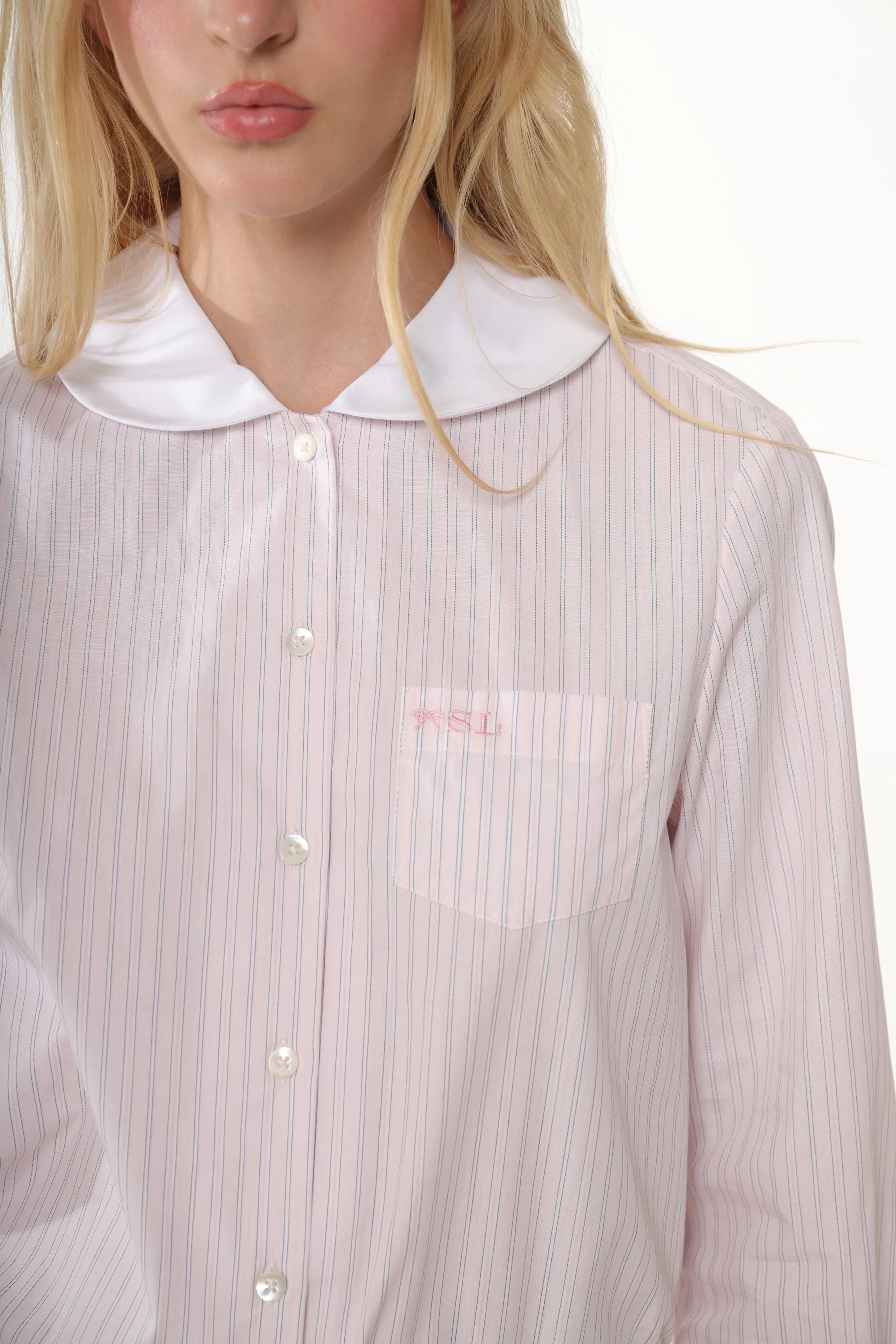 WILBUR TOP IN PINK STRIPE sold by Sandy Liang product image thumbnail 5