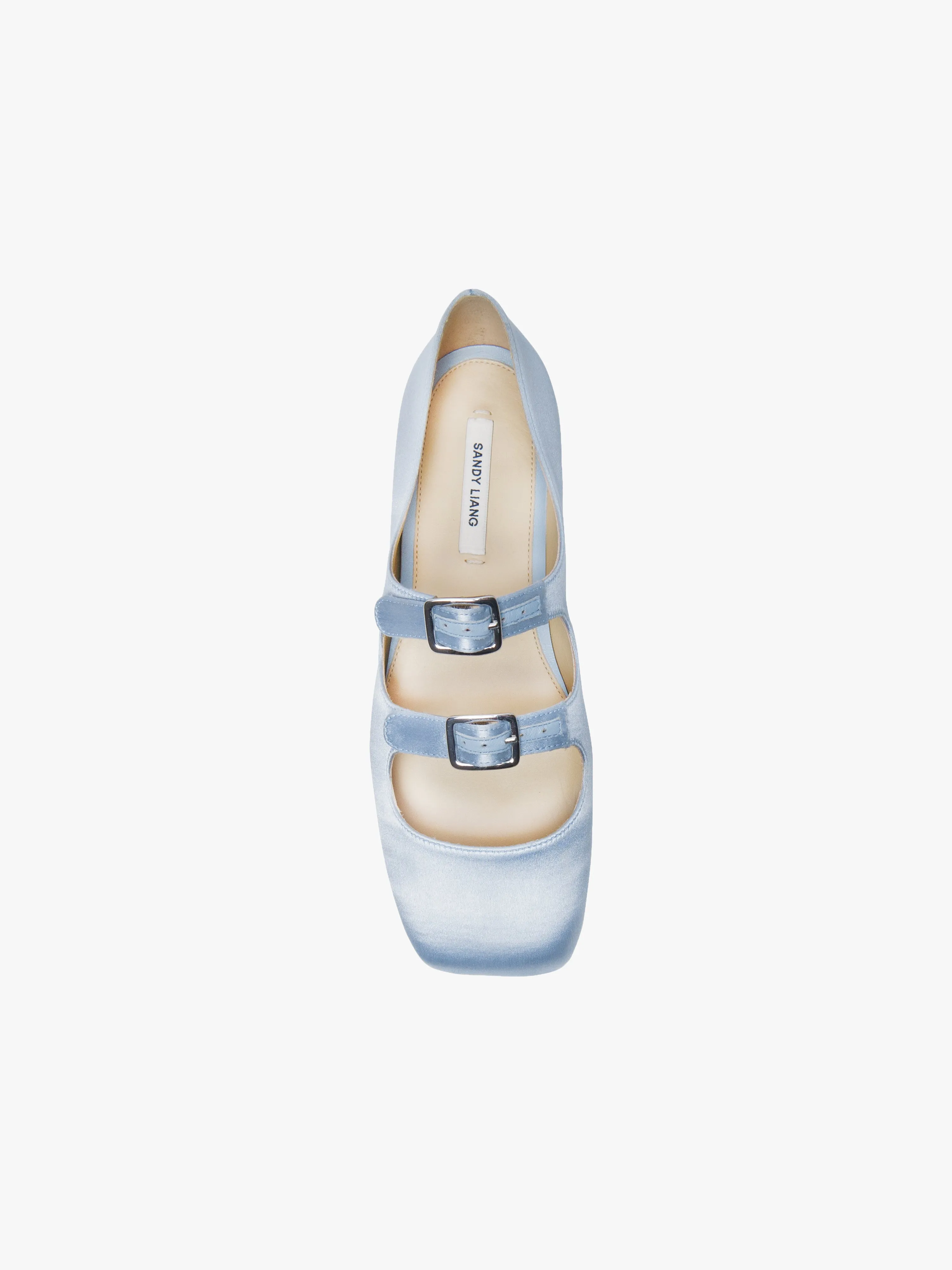 MJ DOUBLE STRAP IN ICE BLUE SATIN sold by Sandy Liang product image thumbnail 2