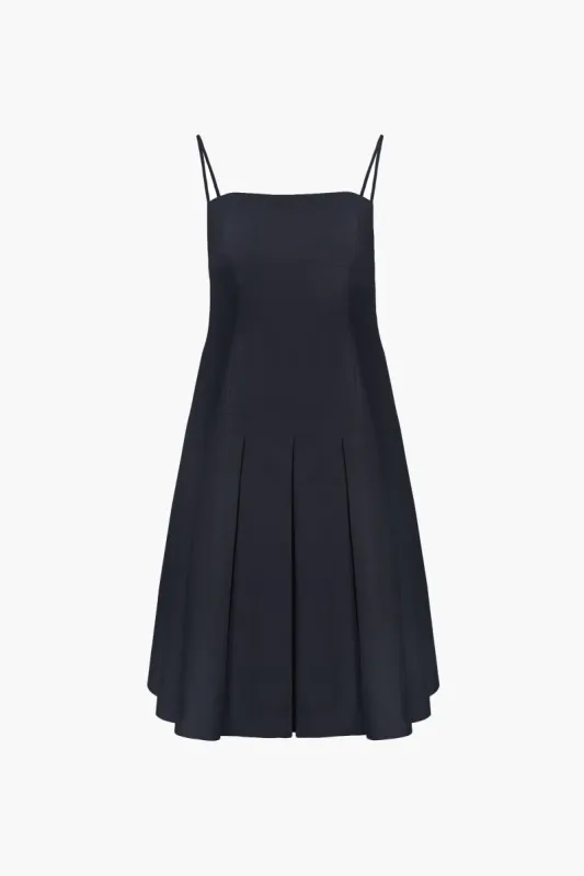 ROO DRESS IN NAVY made by Sandy Liang