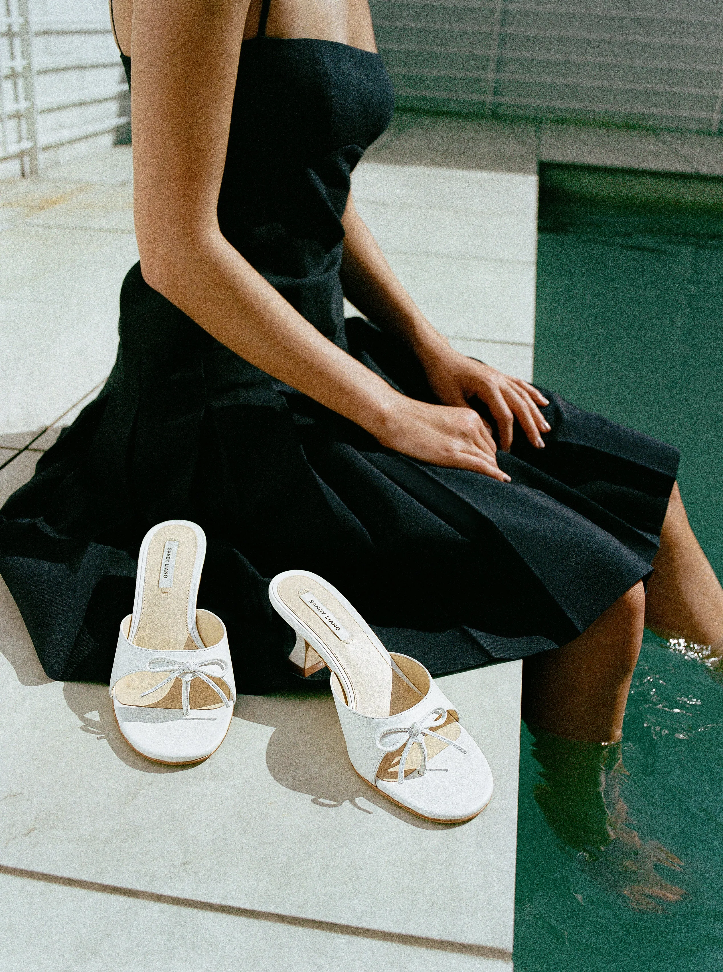 THONG MULE 60 IN OPTIC WHITE NAPPA sold by Sandy Liang product image thumbnail 3