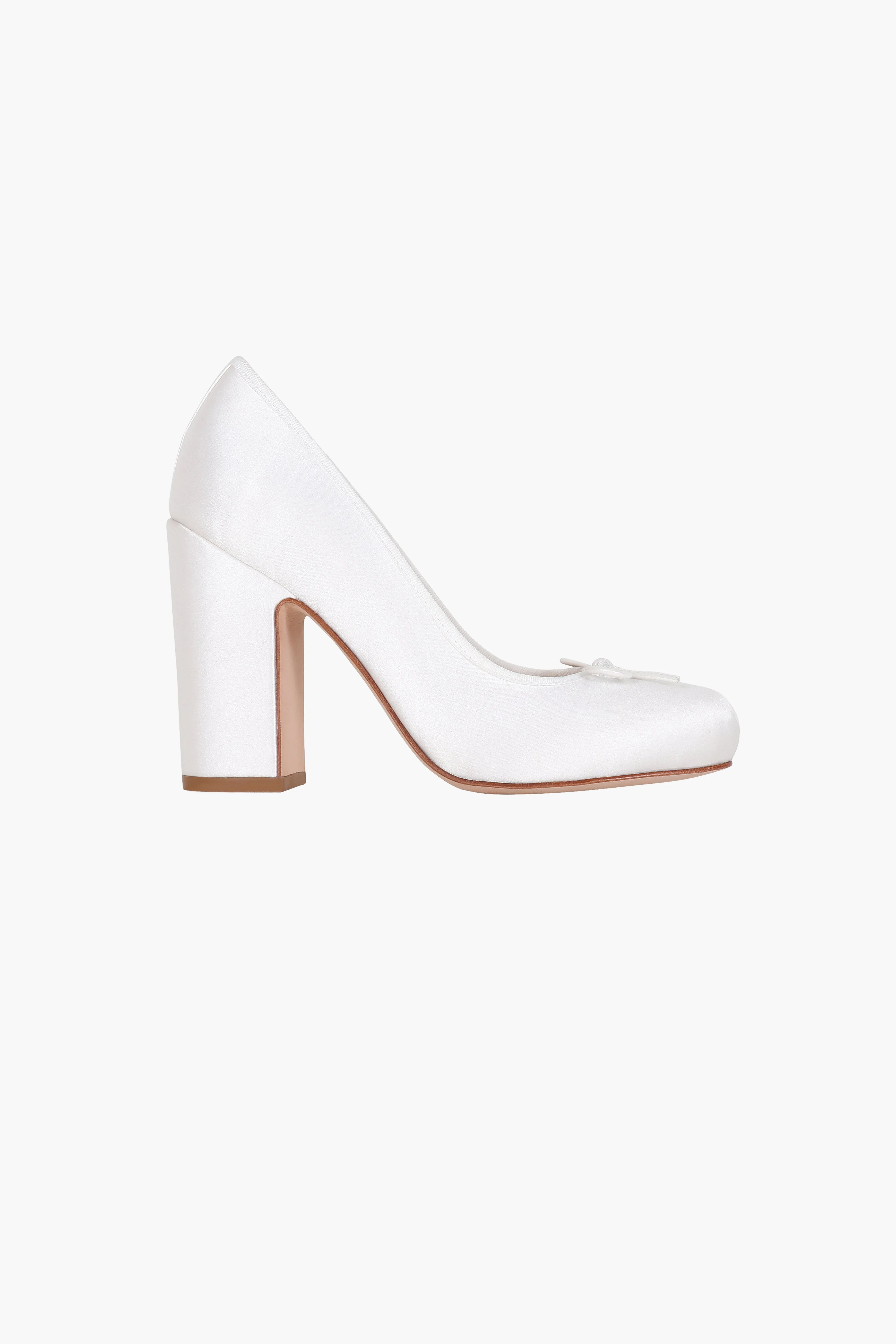 POINTE PUMP 100 IN PEARL SATIN sold by Sandy Liang