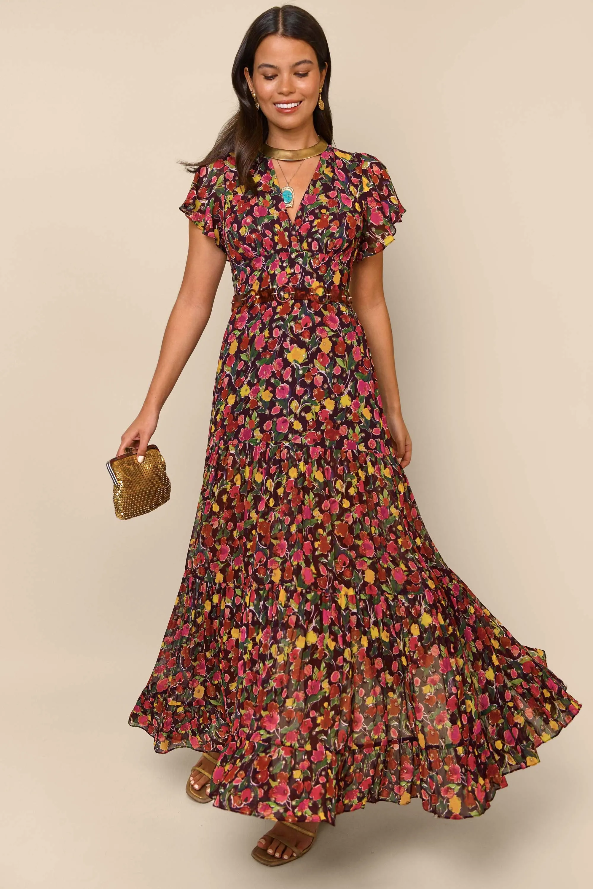 Delicia - Floral Maroon sold by RIXO product image thumbnail 4