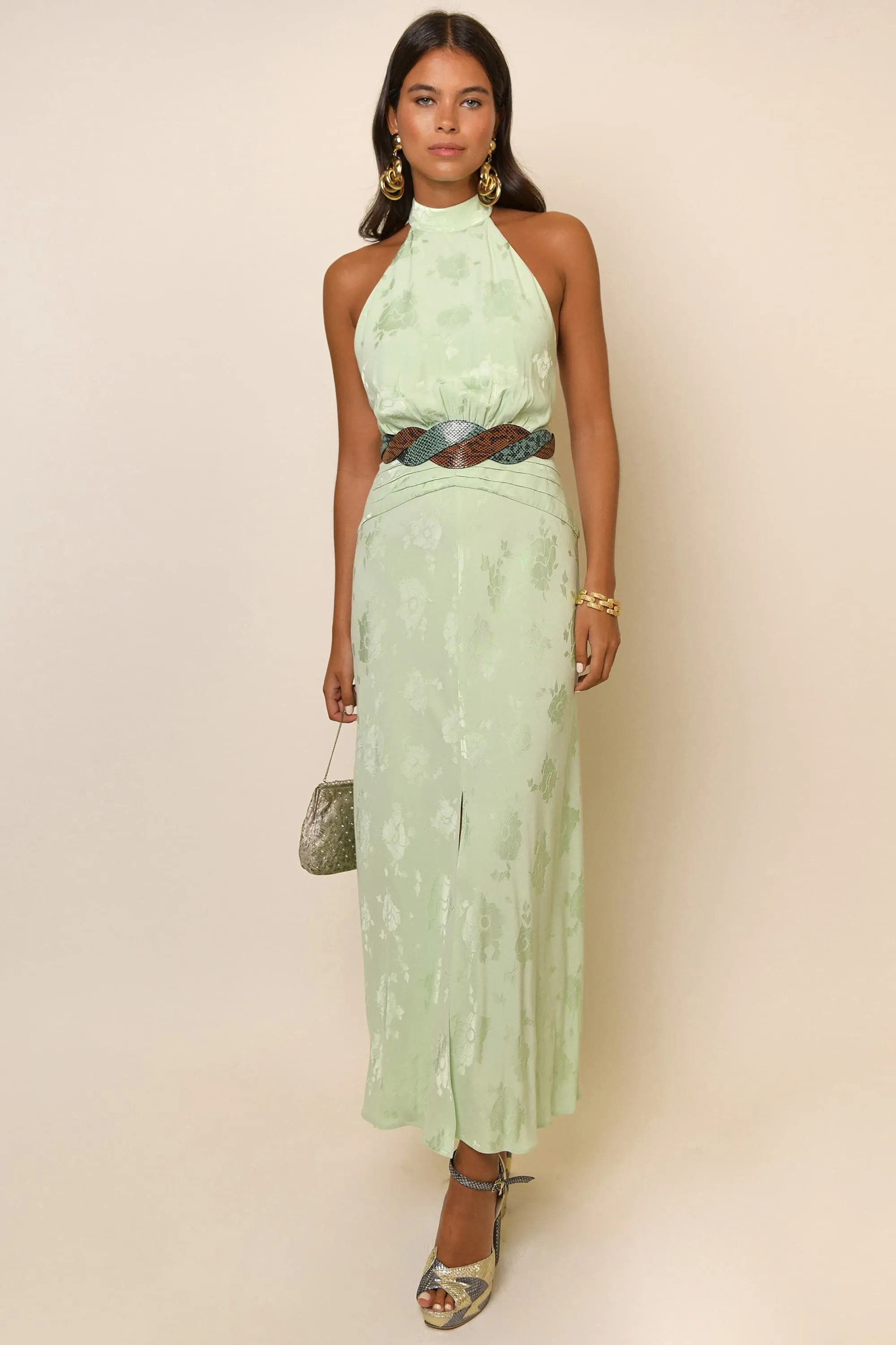 Kendra - Pistachio Poppy Jacquard sold by RIXO