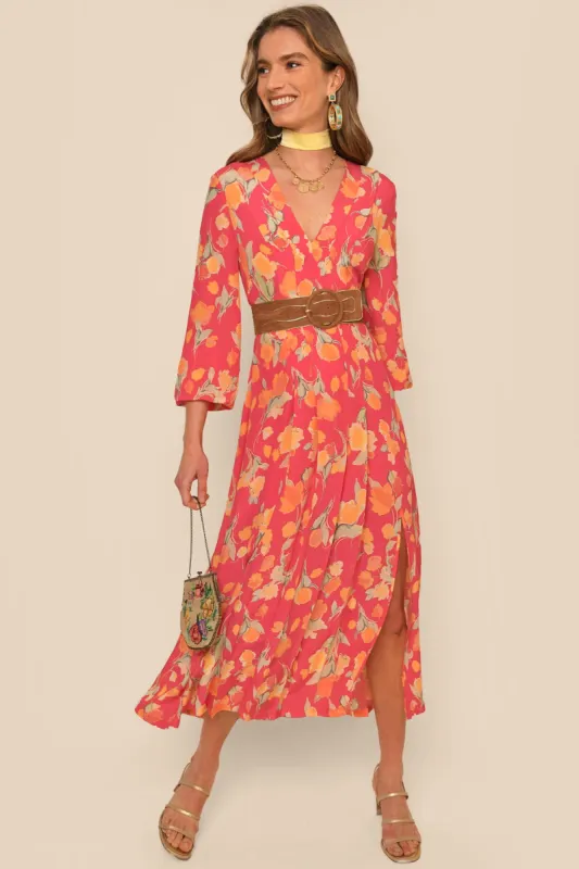 Camellia Silk Midi Dress sold by RIXO