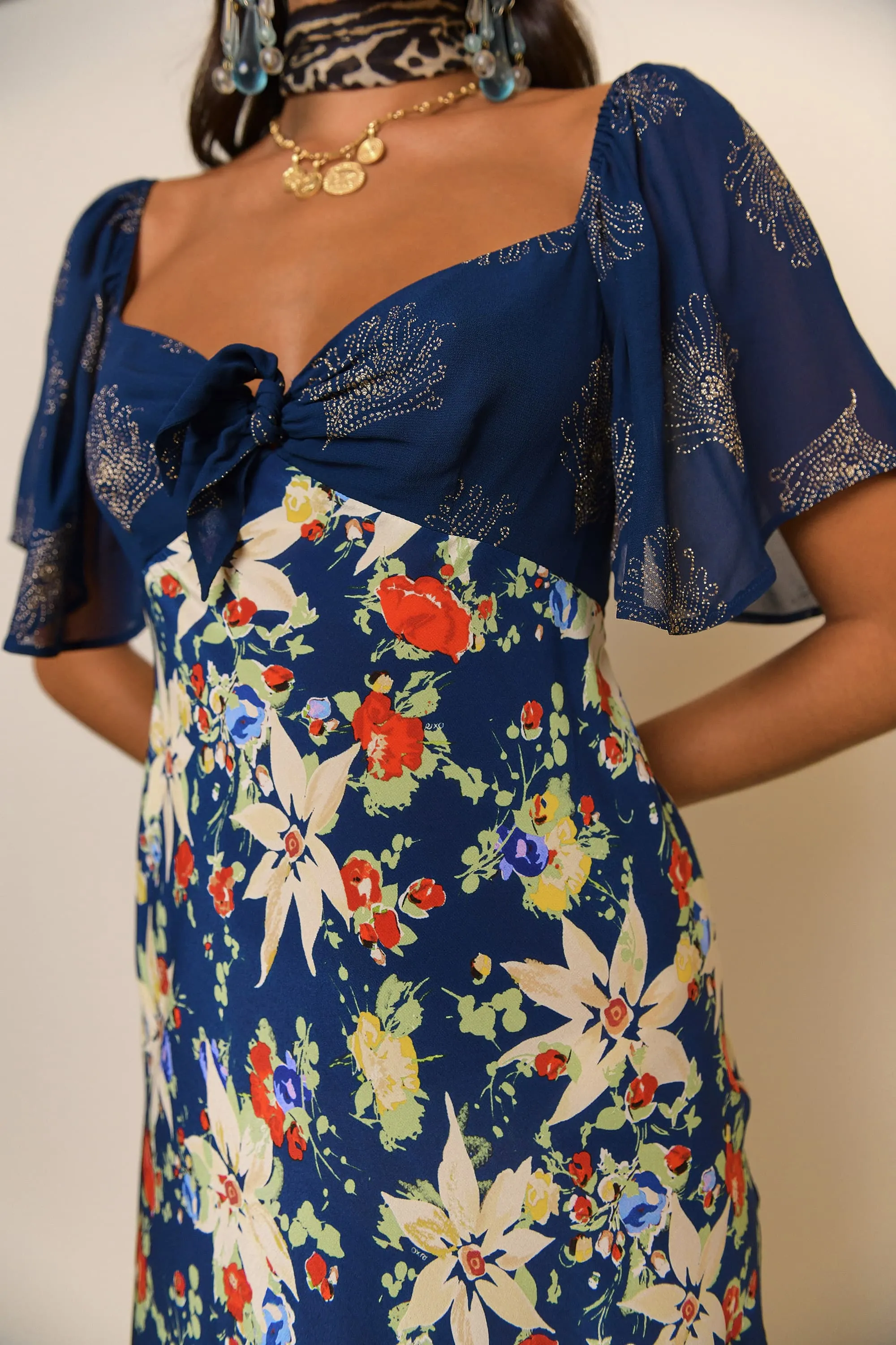 Paltrow - Navy Floral Glitter Mix sold by RIXO product image thumbnail 4