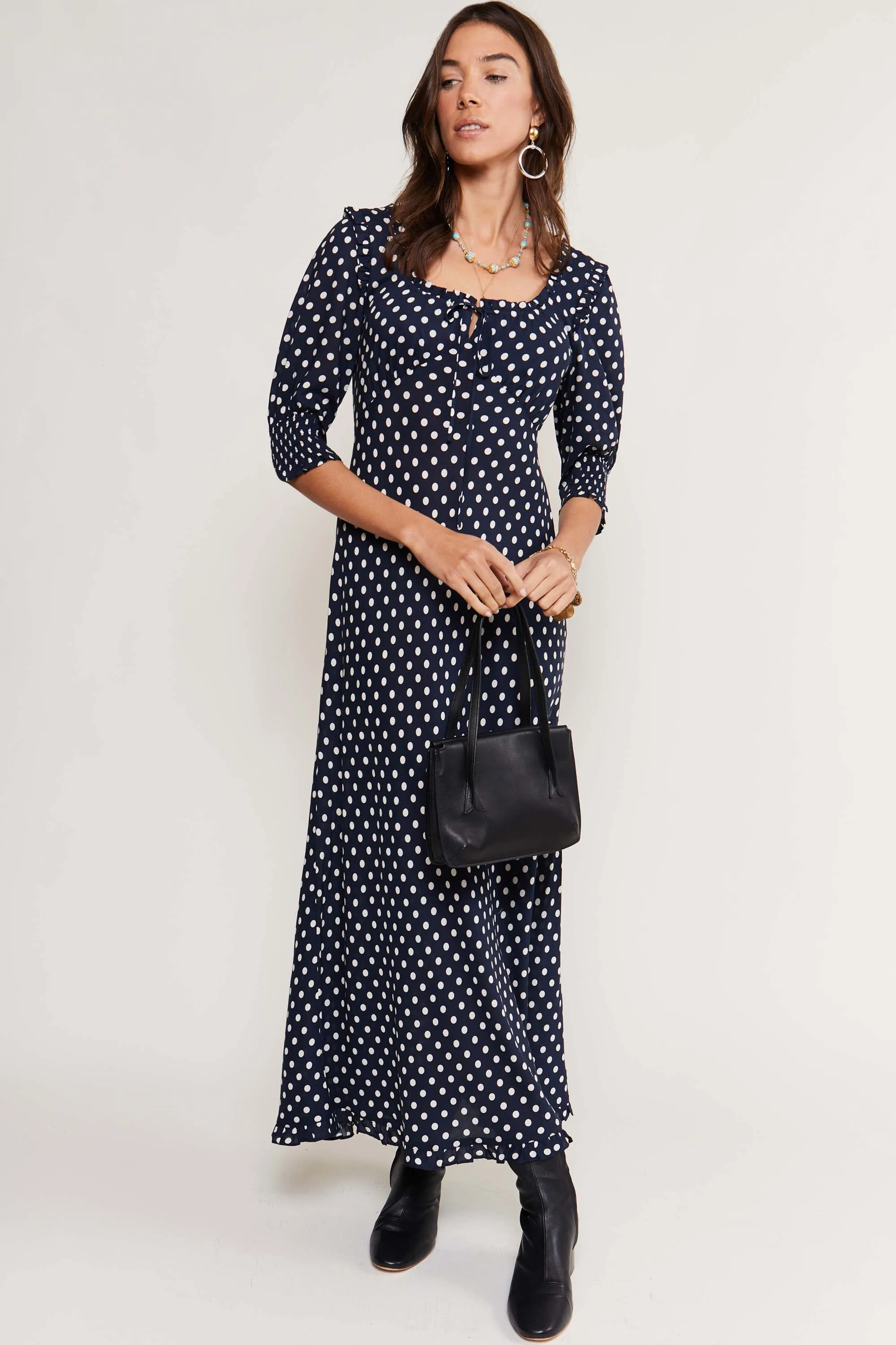 Sathya - Bardot Spot Navy sold by RIXO product image thumbnail 4