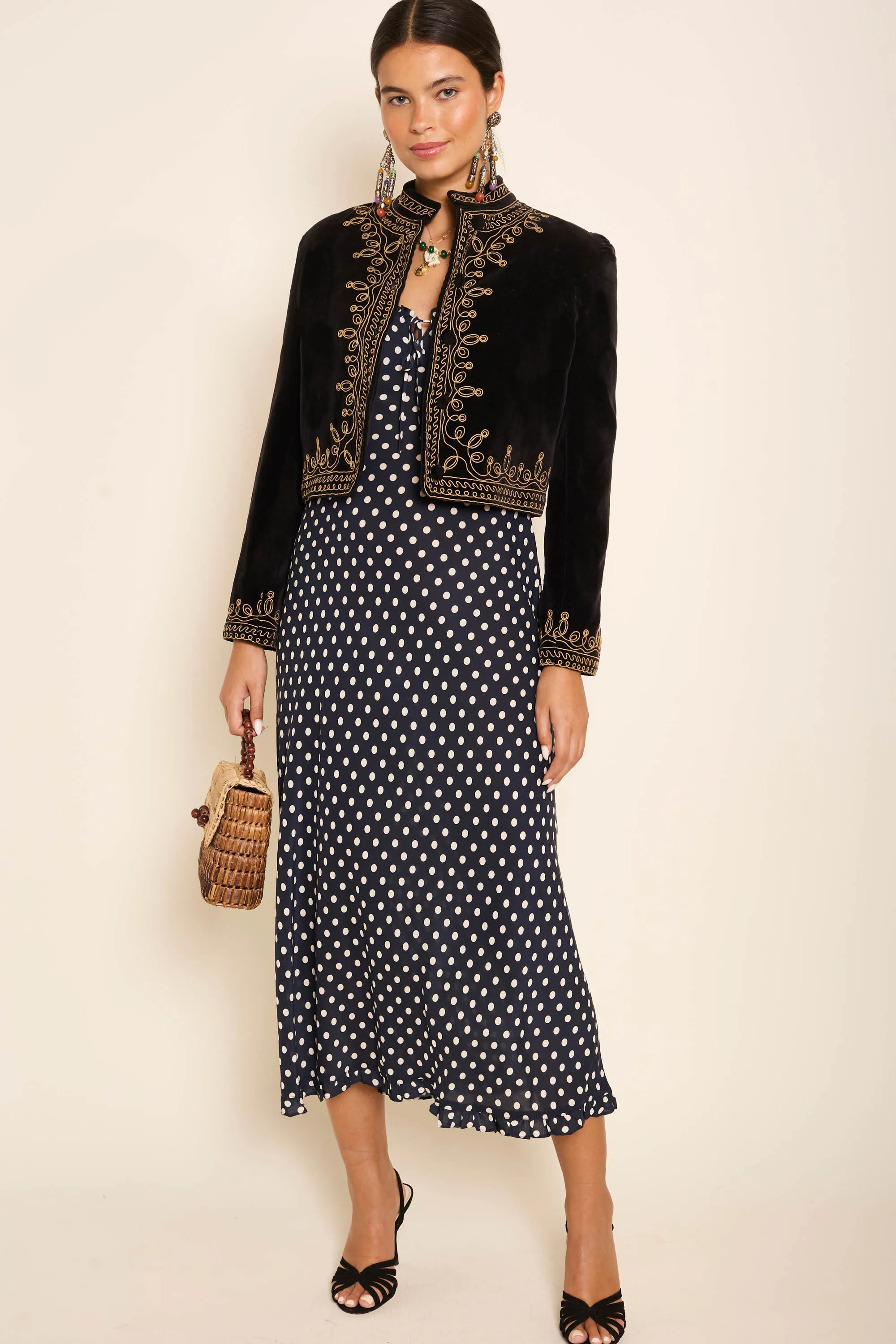 Sathya - Bardot Spot Navy sold by RIXO product image thumbnail 3