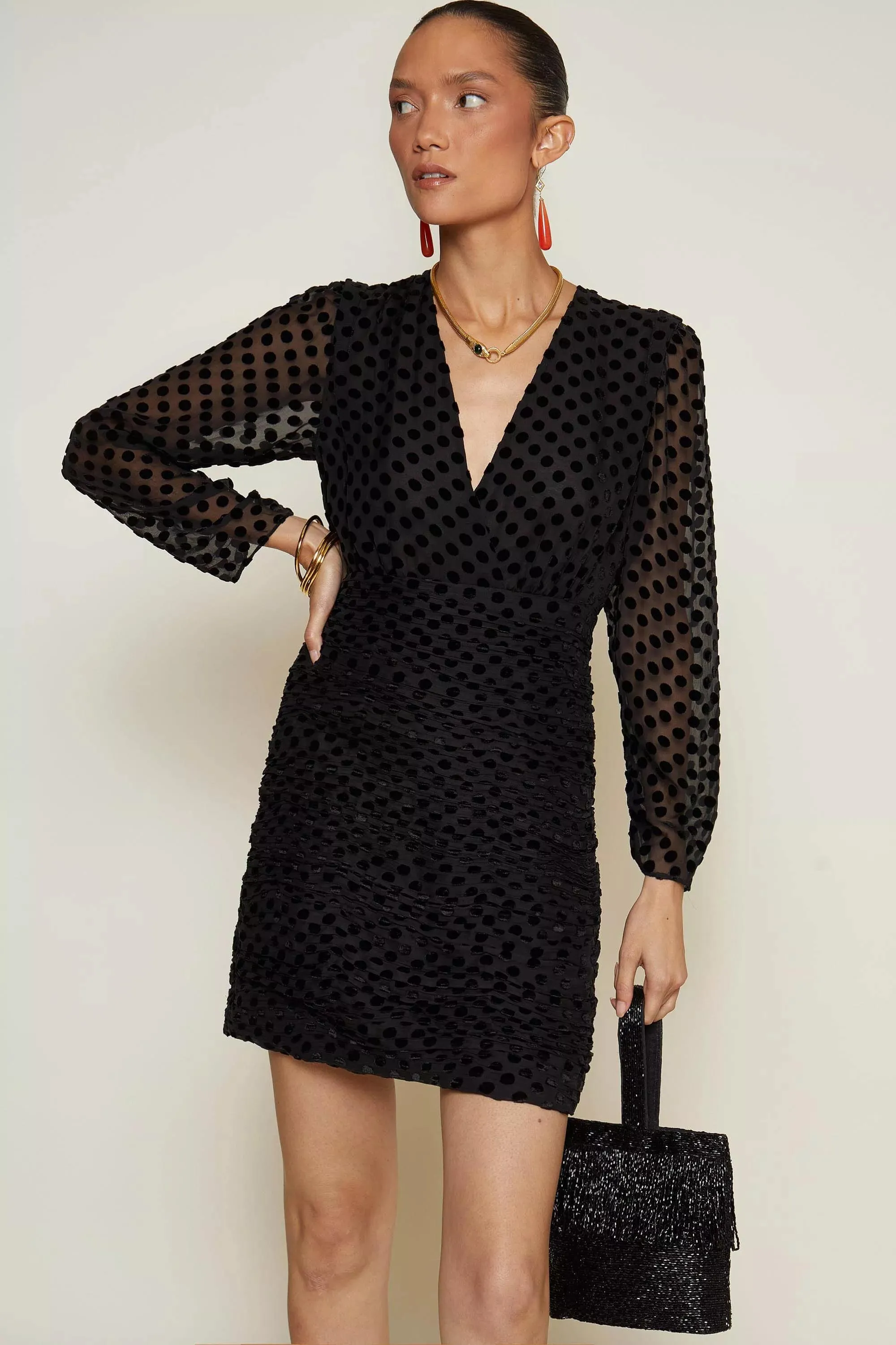 golden - black polka dot burnout sold by RIXO product image thumbnail 4