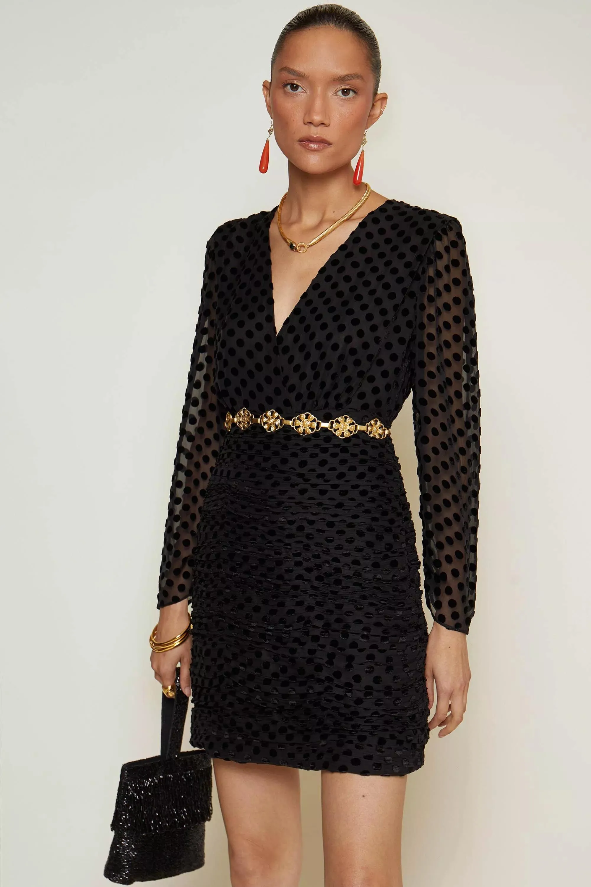 golden - black polka dot burnout sold by RIXO product image thumbnail 3