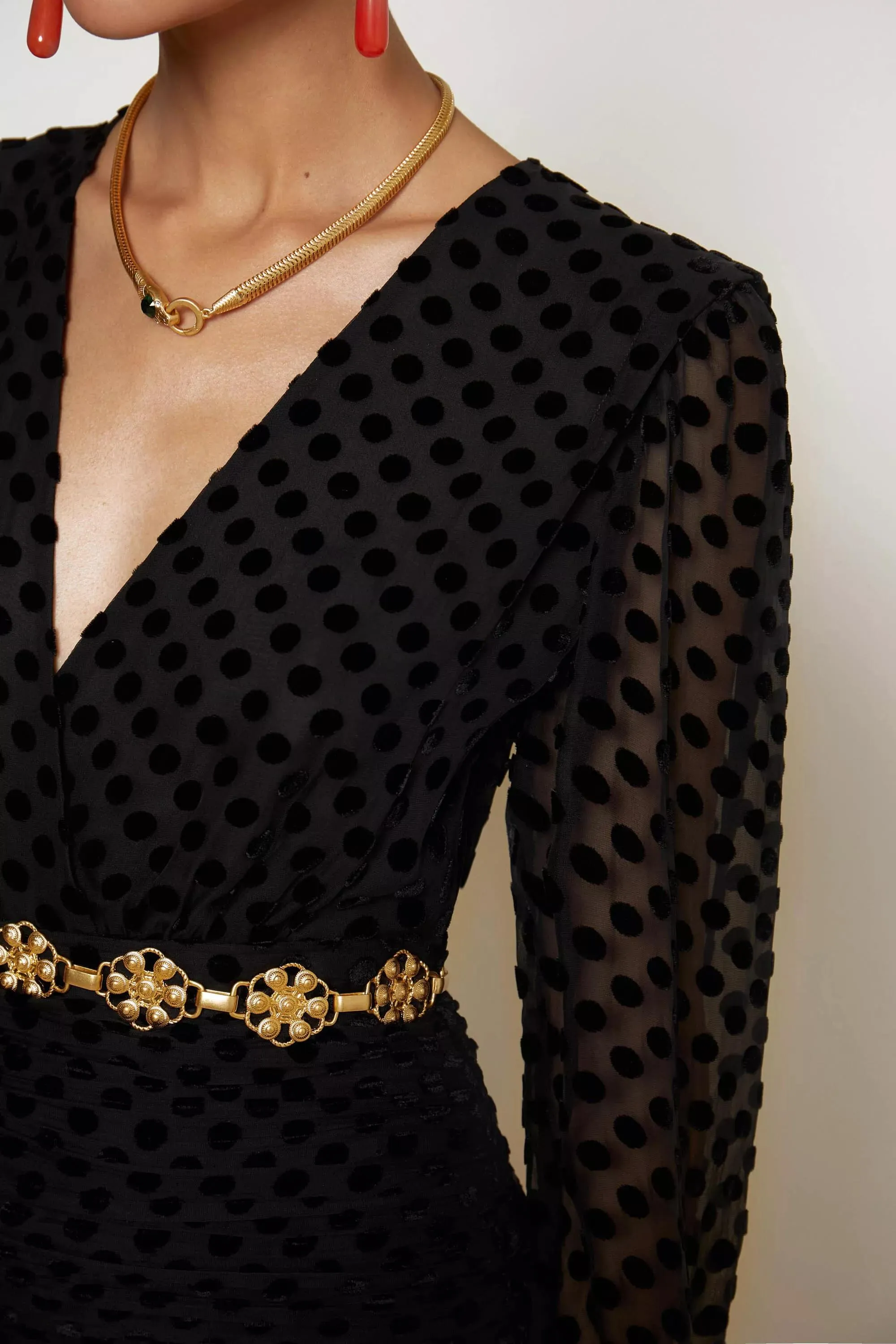 golden - black polka dot burnout sold by RIXO product image thumbnail 5