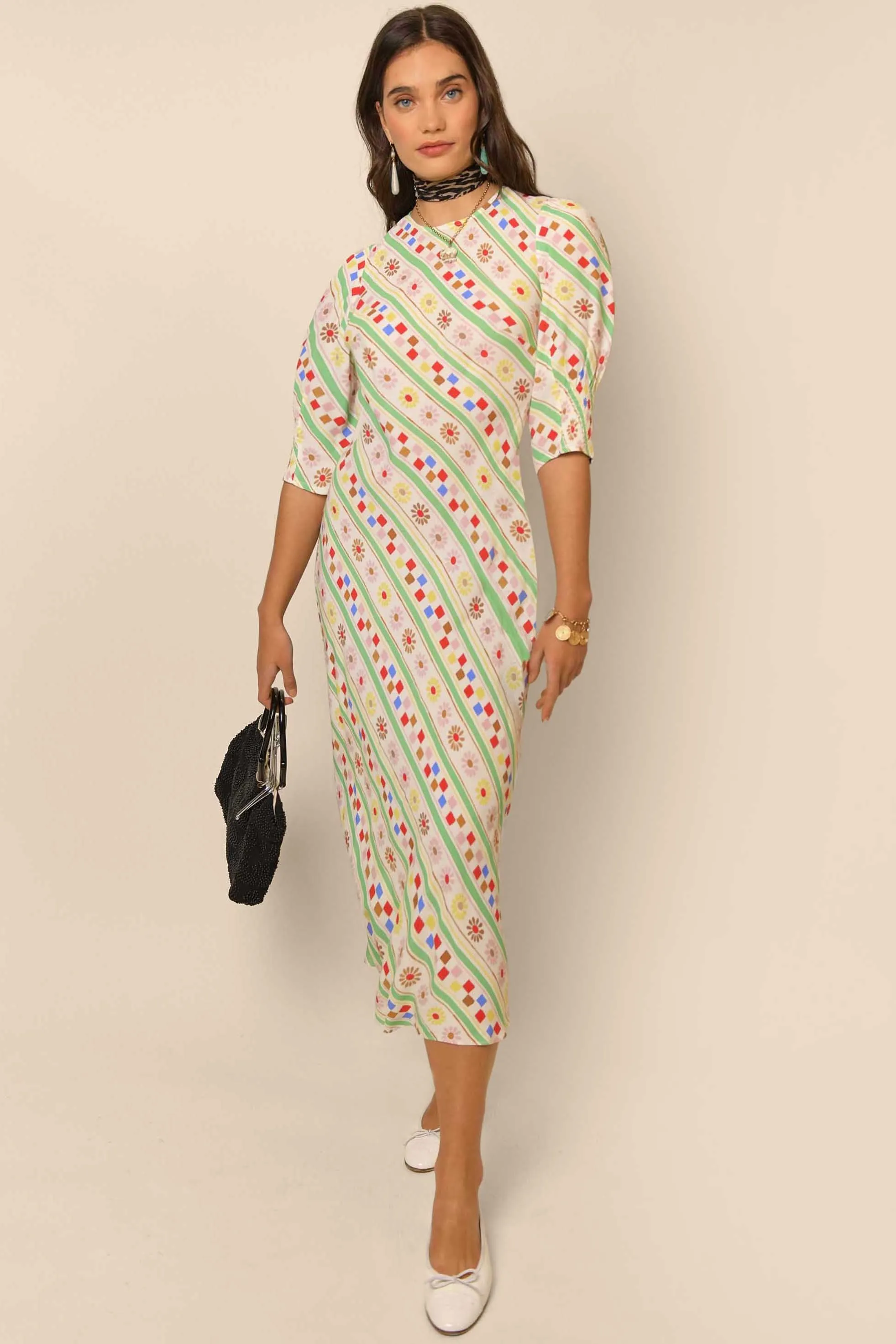 Jess - 50s Stripe Cream sold by RIXO product image thumbnail 5