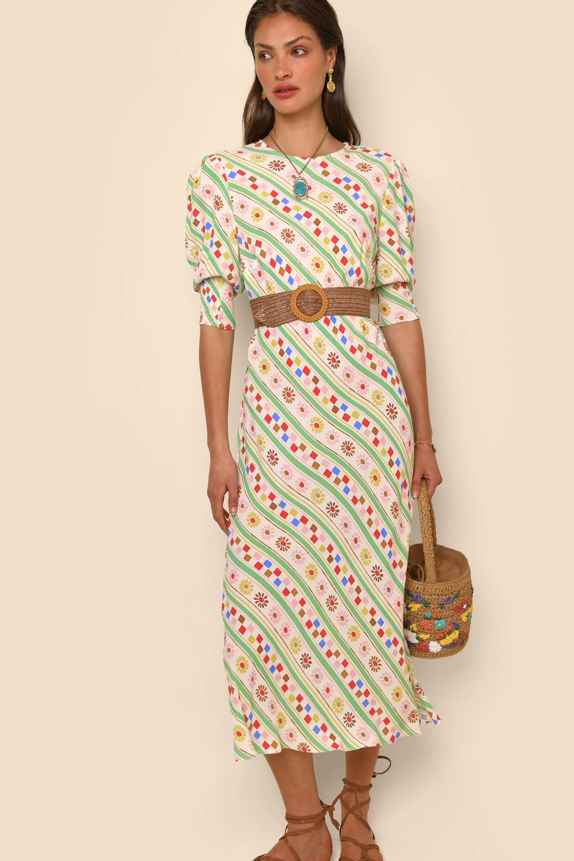 Jess - 50s Stripe Cream sold by RIXO