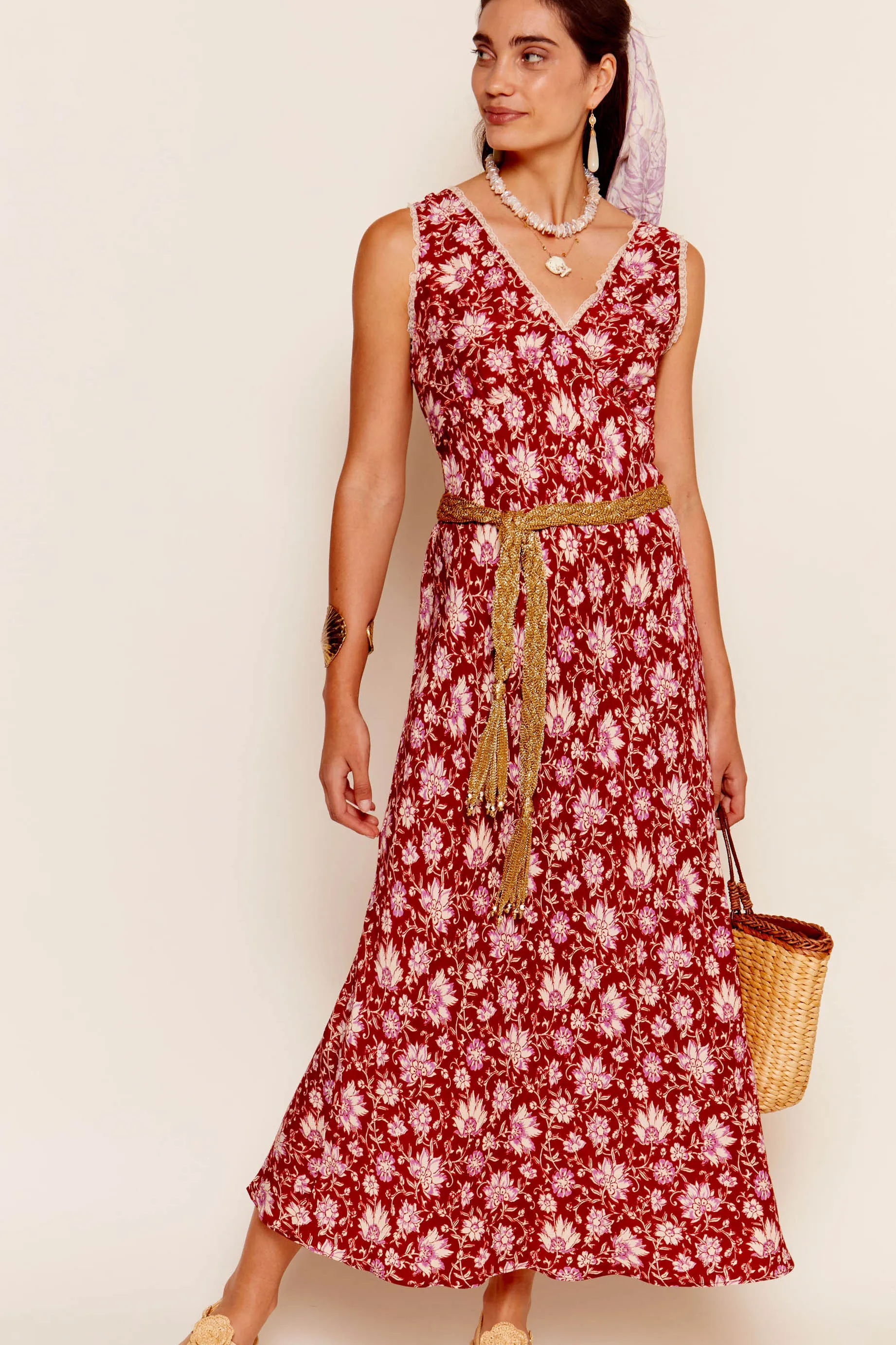 Sandrine - Jaipur Floral Red sold by RIXO