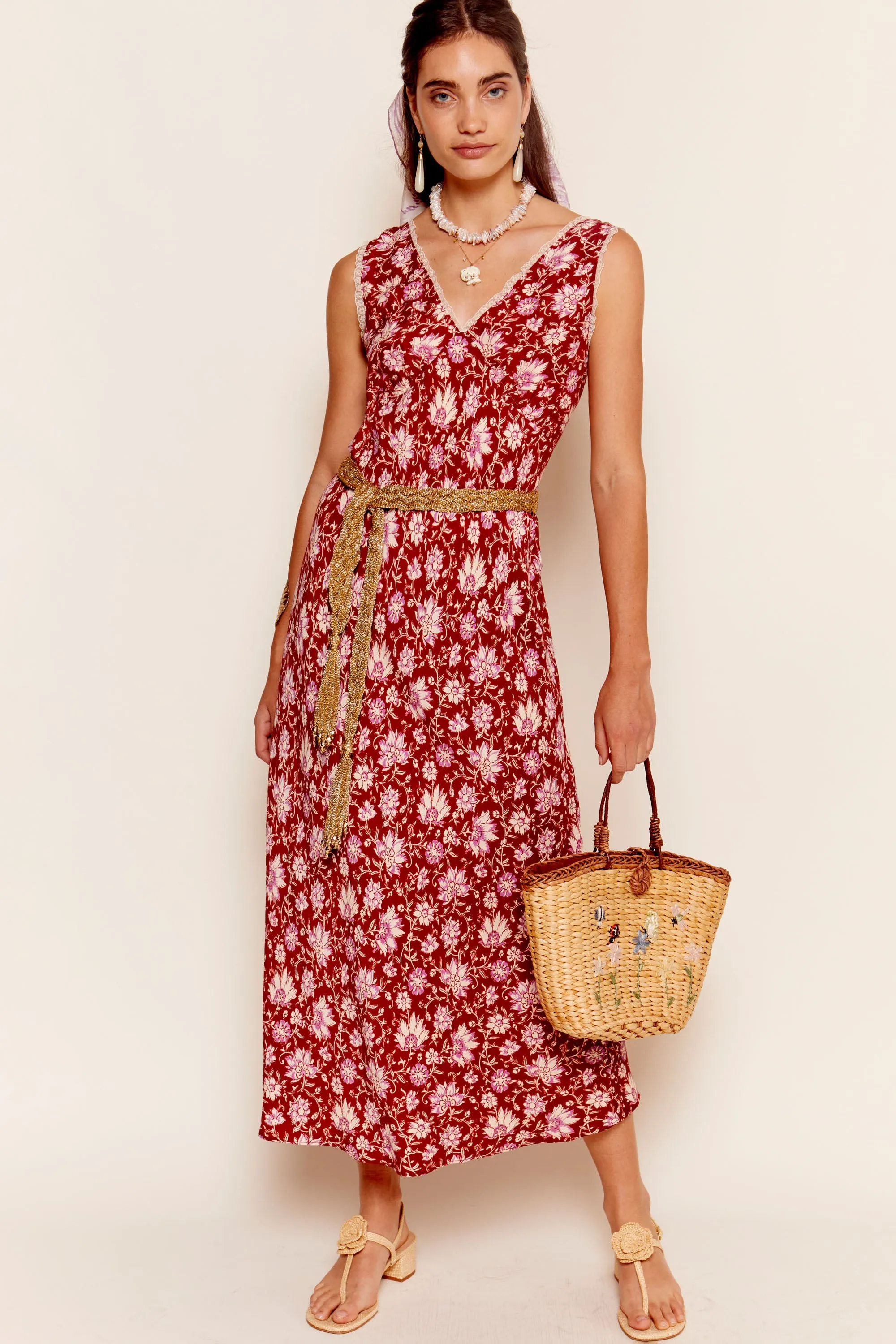 Sandrine - Jaipur Floral Red sold by RIXO product image thumbnail 4