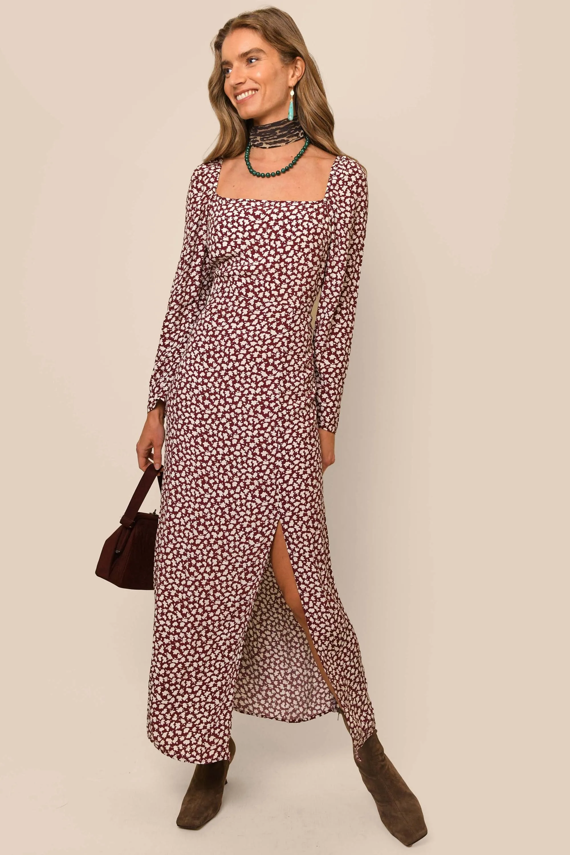 Hattie - Burgundy Shadow Ditsy sold by RIXO product image thumbnail 3