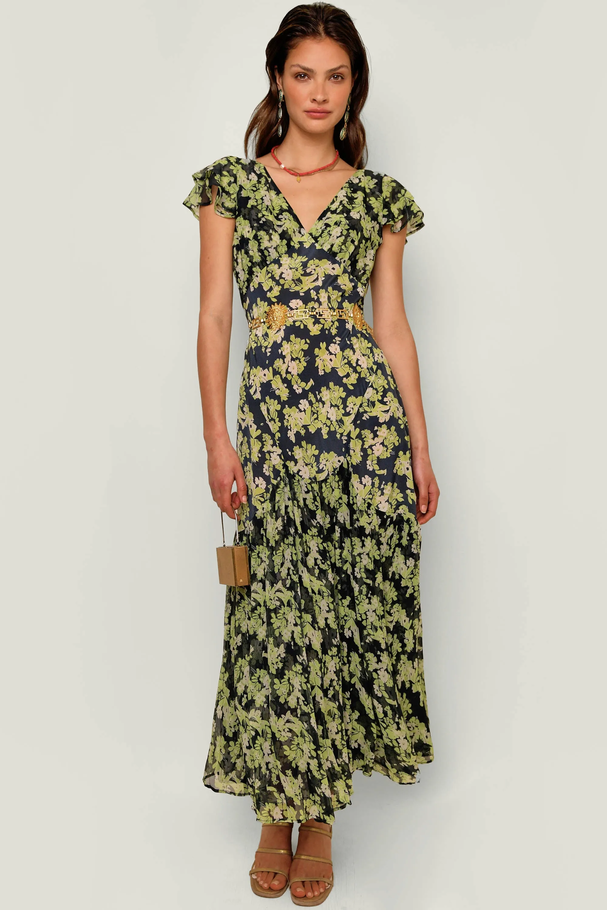 Cinzia Silk Maxi Dress sold by RIXO product image thumbnail 4