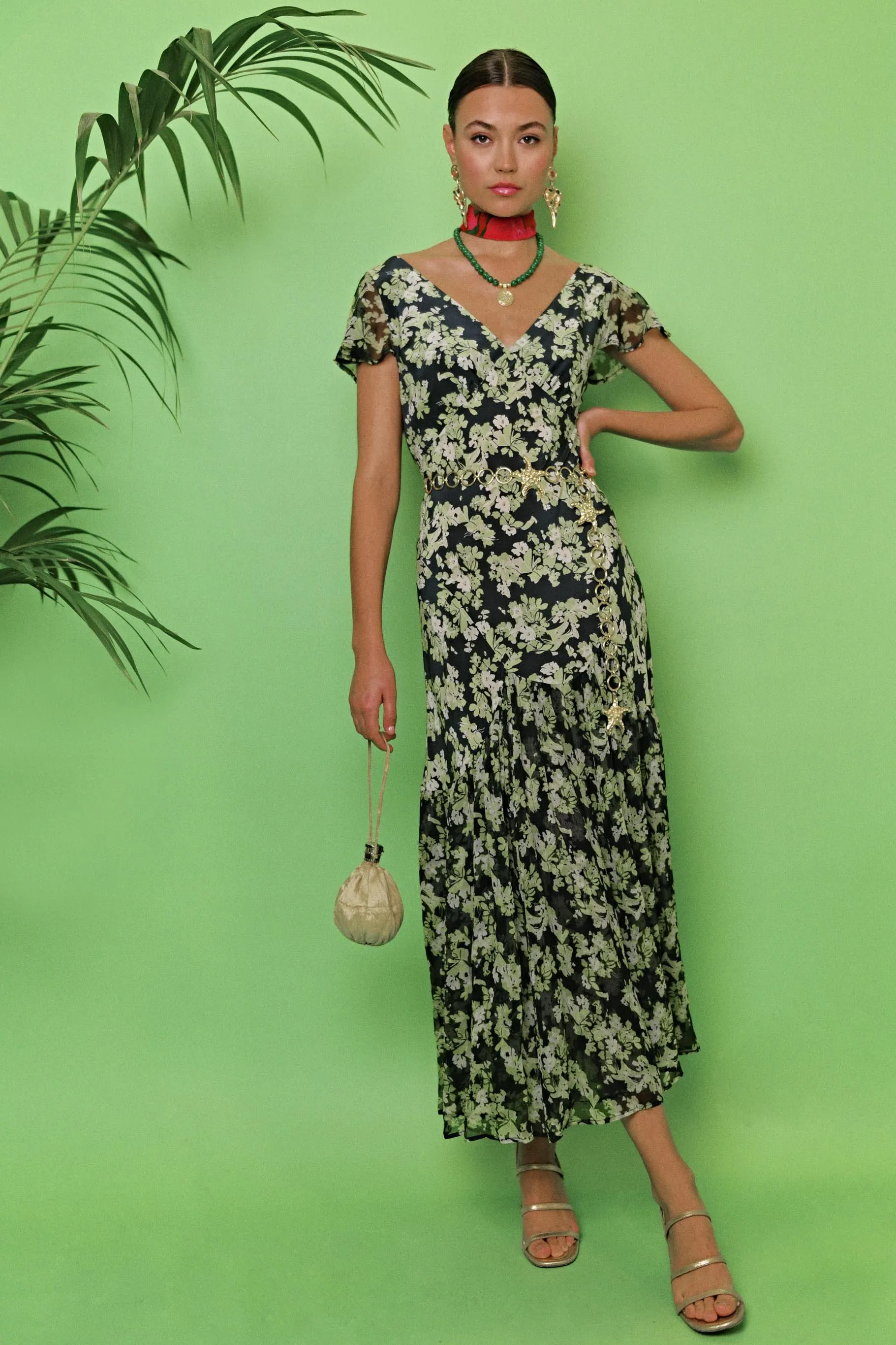 Cinzia Silk Maxi Dress sold by RIXO product image thumbnail 5