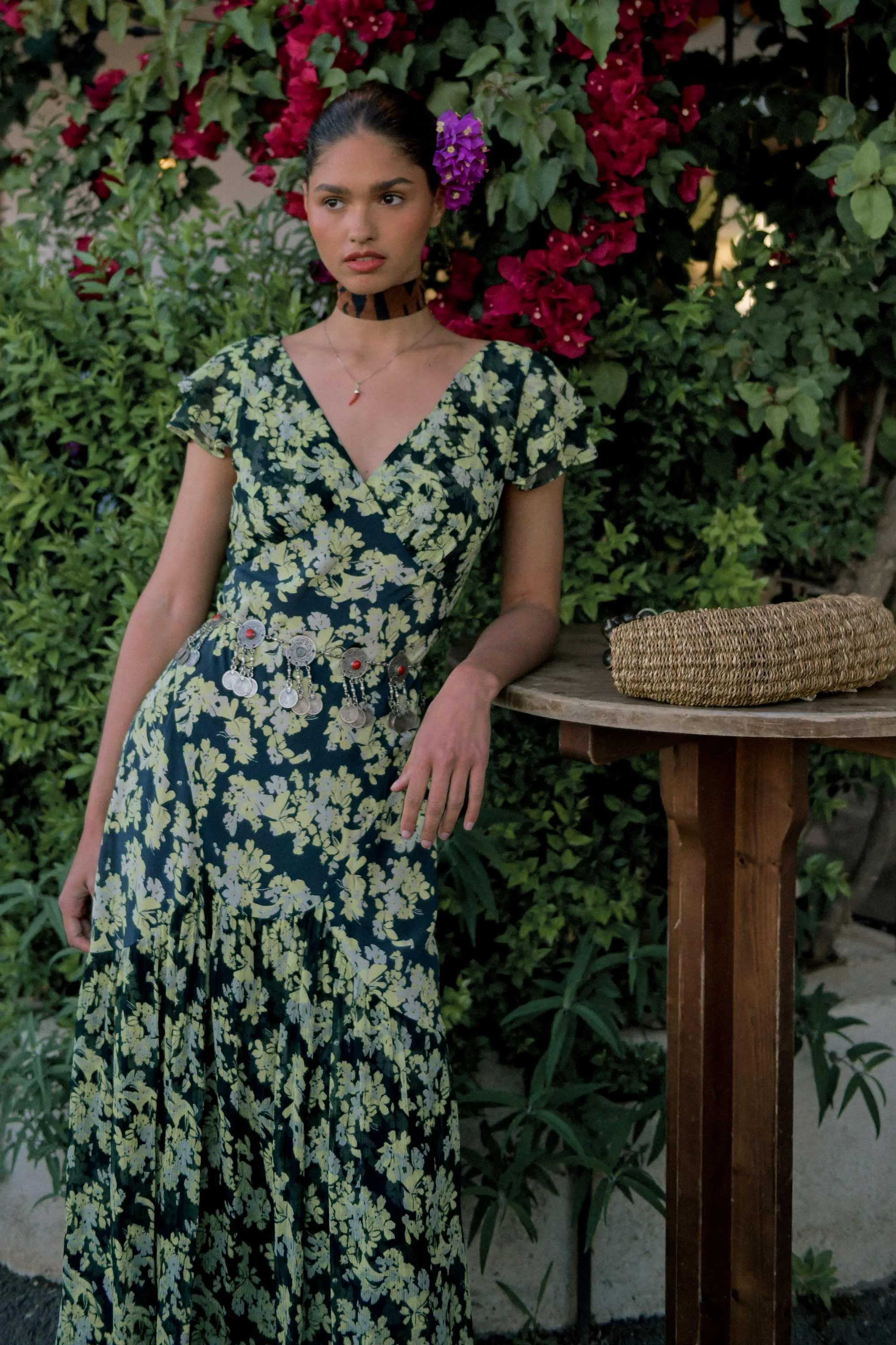 Cinzia Silk Maxi Dress sold by RIXO product image thumbnail 3