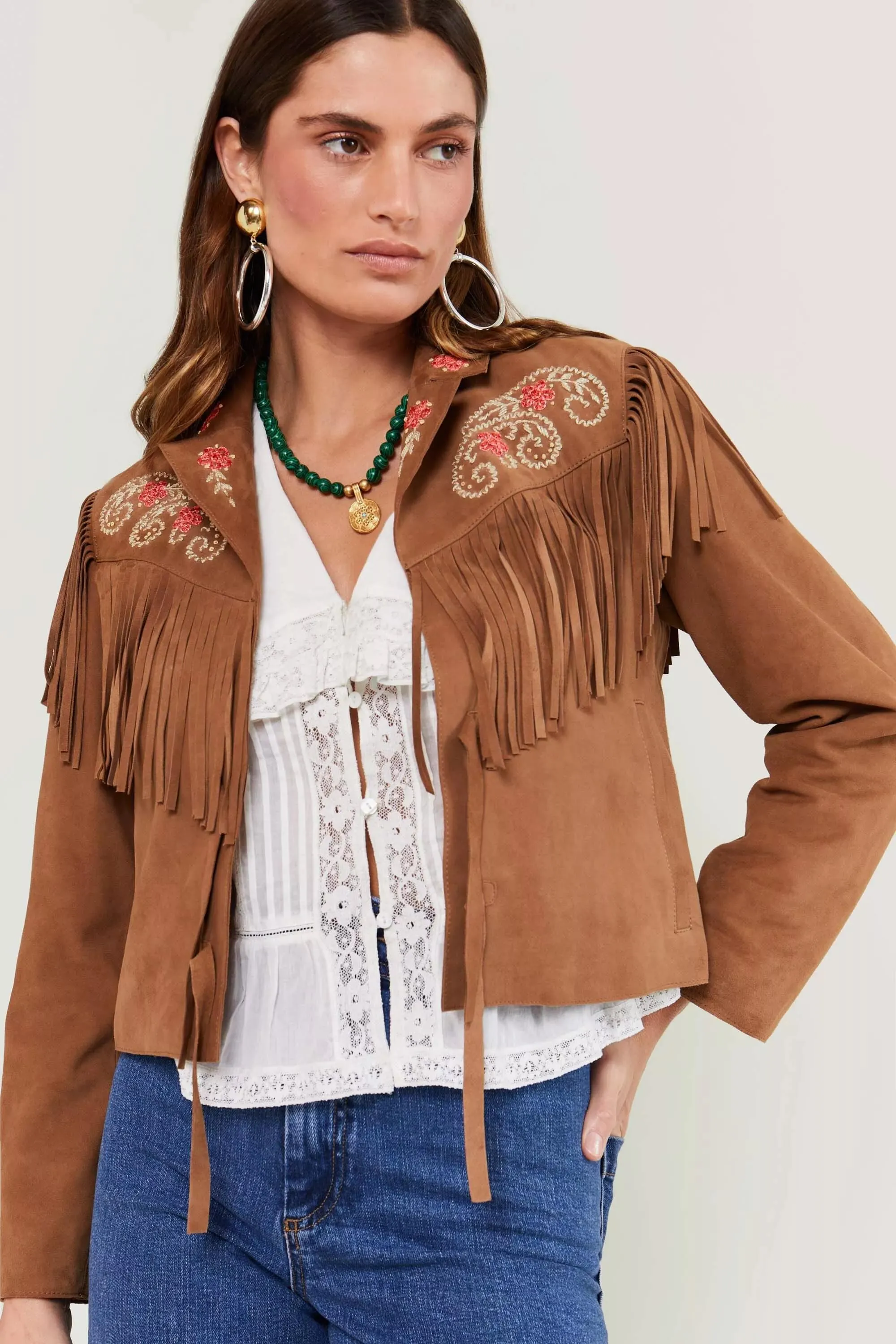 marguerite - powell embroidery camel sold by RIXO