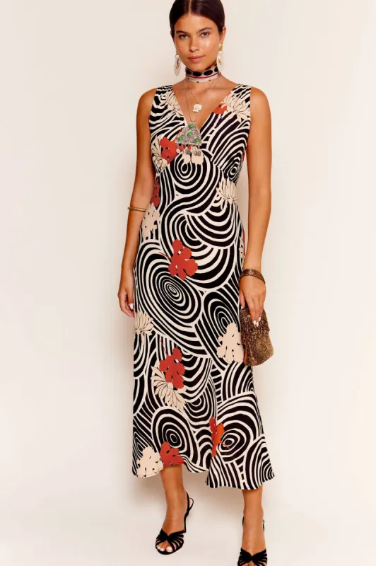 Sandrine - Swirl Daisy Black sold by RIXO